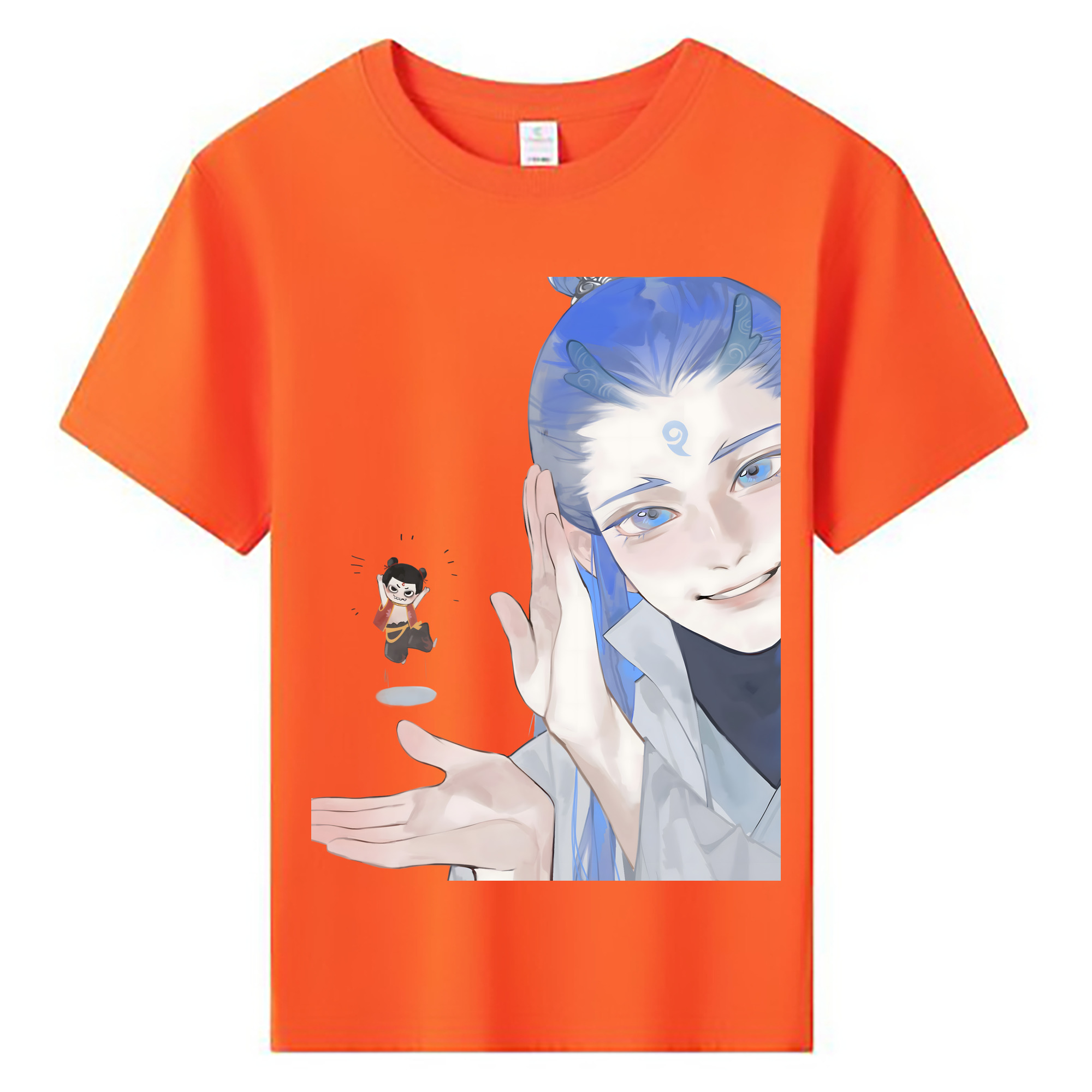 （画像用） Ne Zha 2 ナタ 魔童の大暴れ 綿100％キッズTシャツ（フロントプリント）