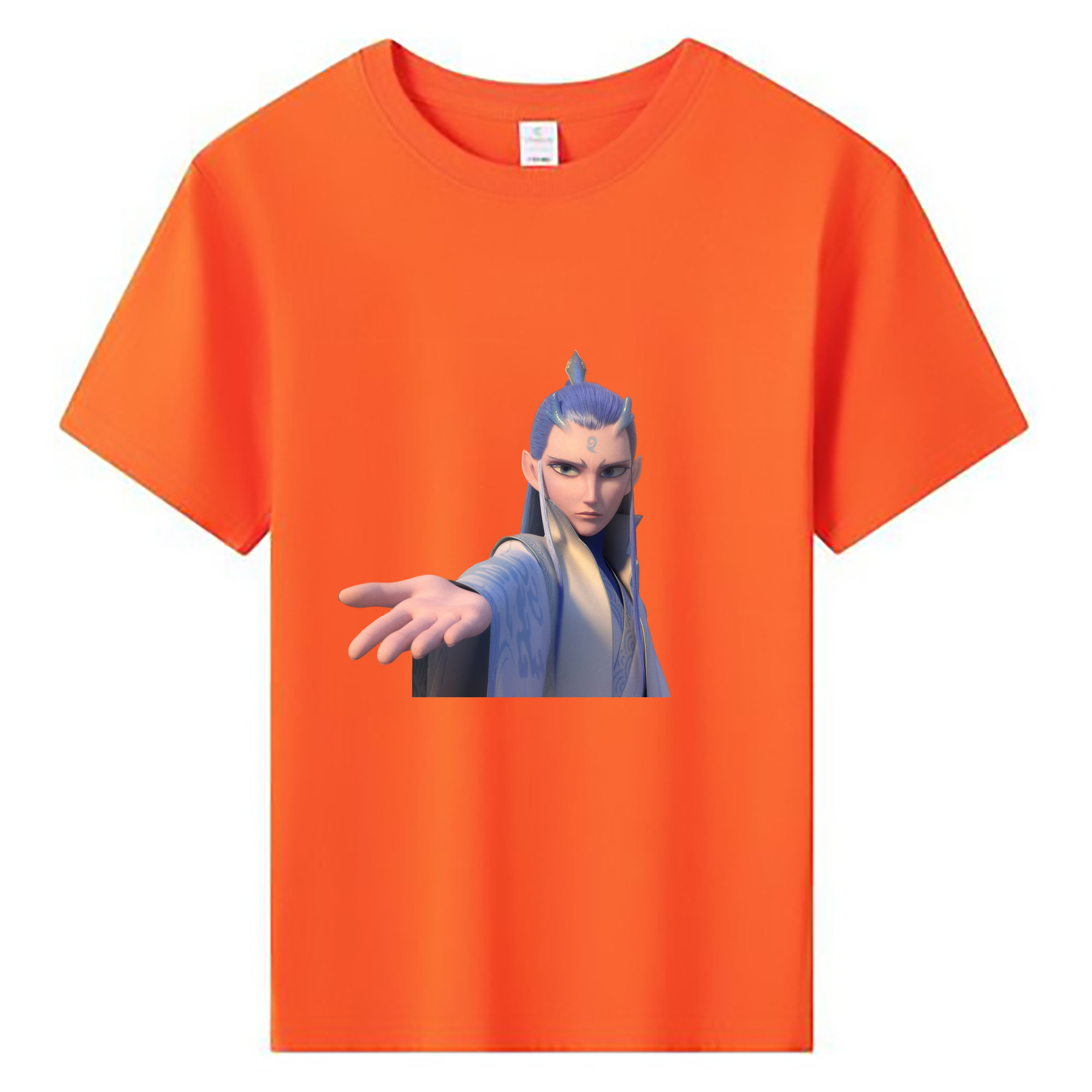 （画像用） Ne Zha 2 ナタ 魔童の大暴れ 綿100％キッズTシャツ（フロントプリント）