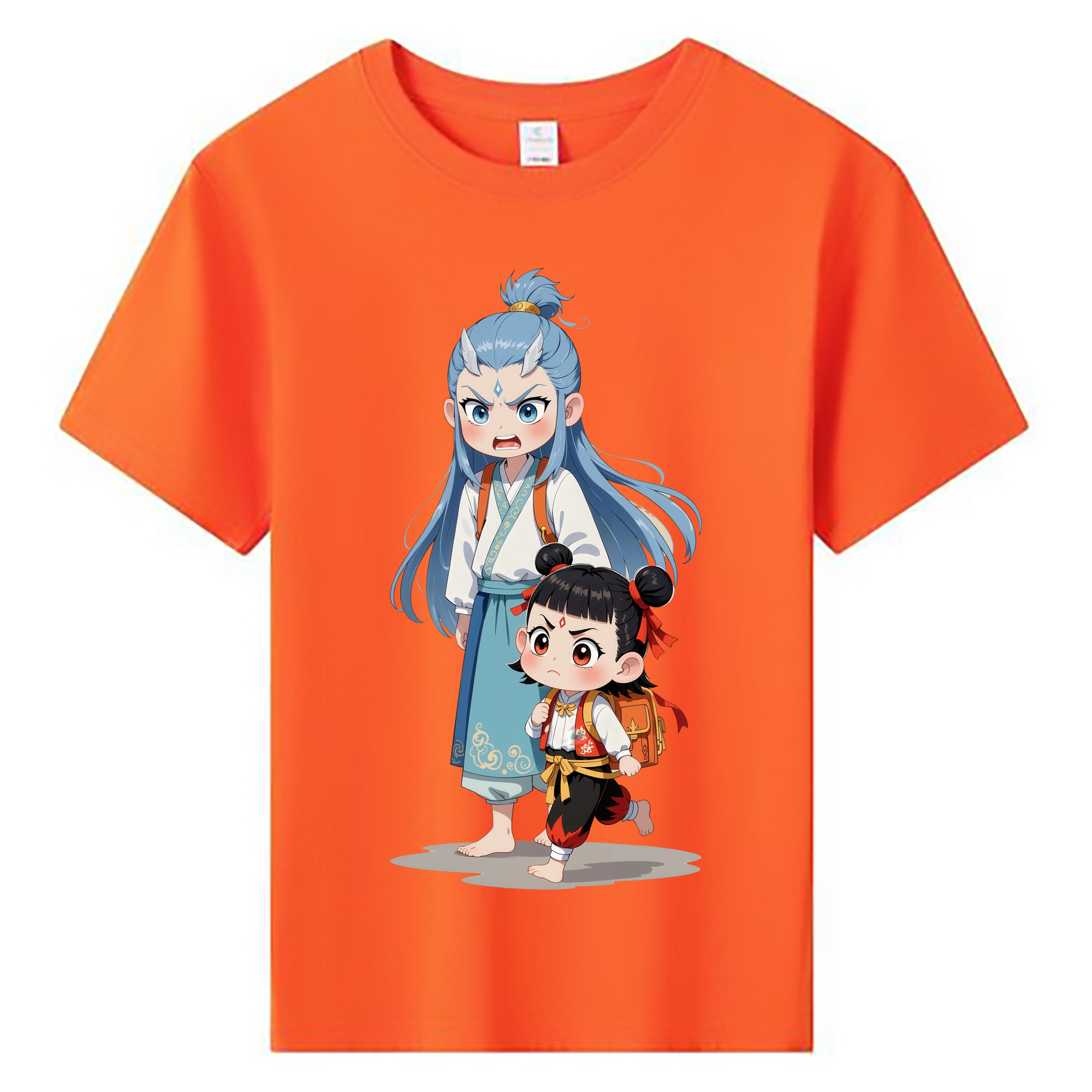 （画像用） Ne Zha 2 ナタ 魔童の大暴れ 綿100％キッズTシャツ（フロントプリント）