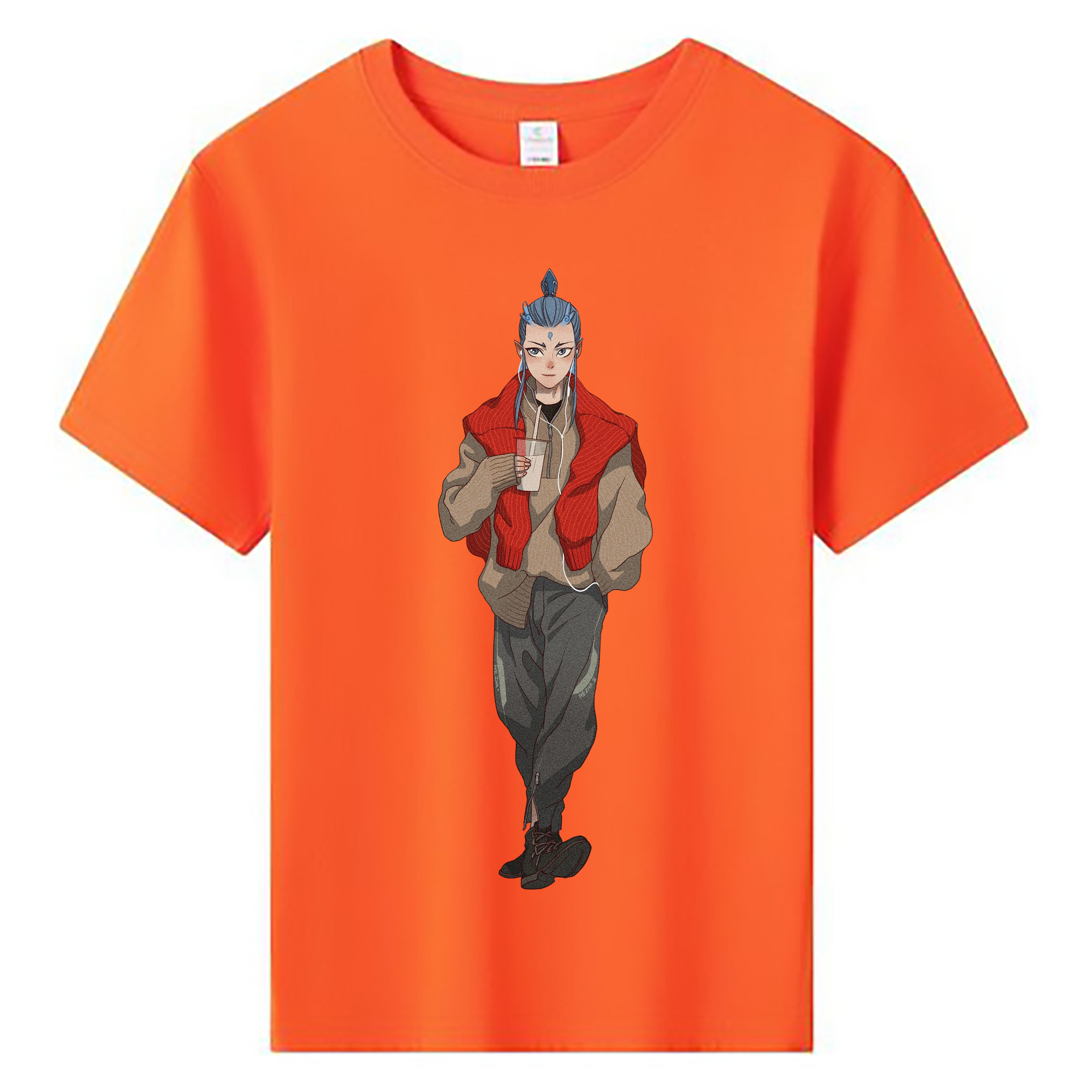 （画像用） Ne Zha 2 ナタ 魔童の大暴れ 綿100％キッズTシャツ（フロントプリント）