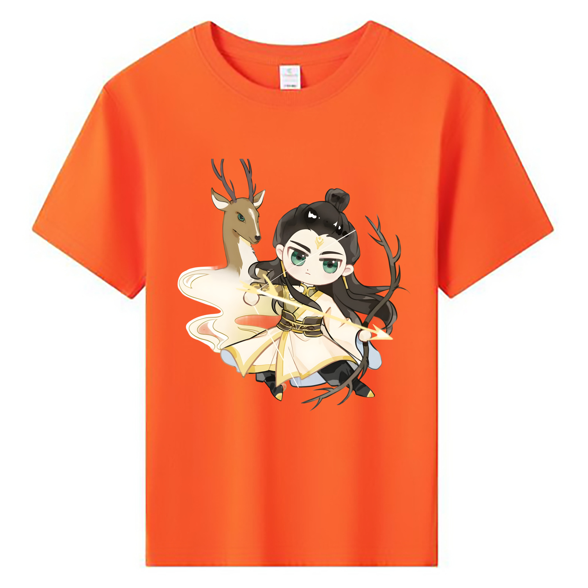 （画像用） Ne Zha 2 ナタ 魔童の大暴れ 綿100％キッズTシャツ（フロントプリント）