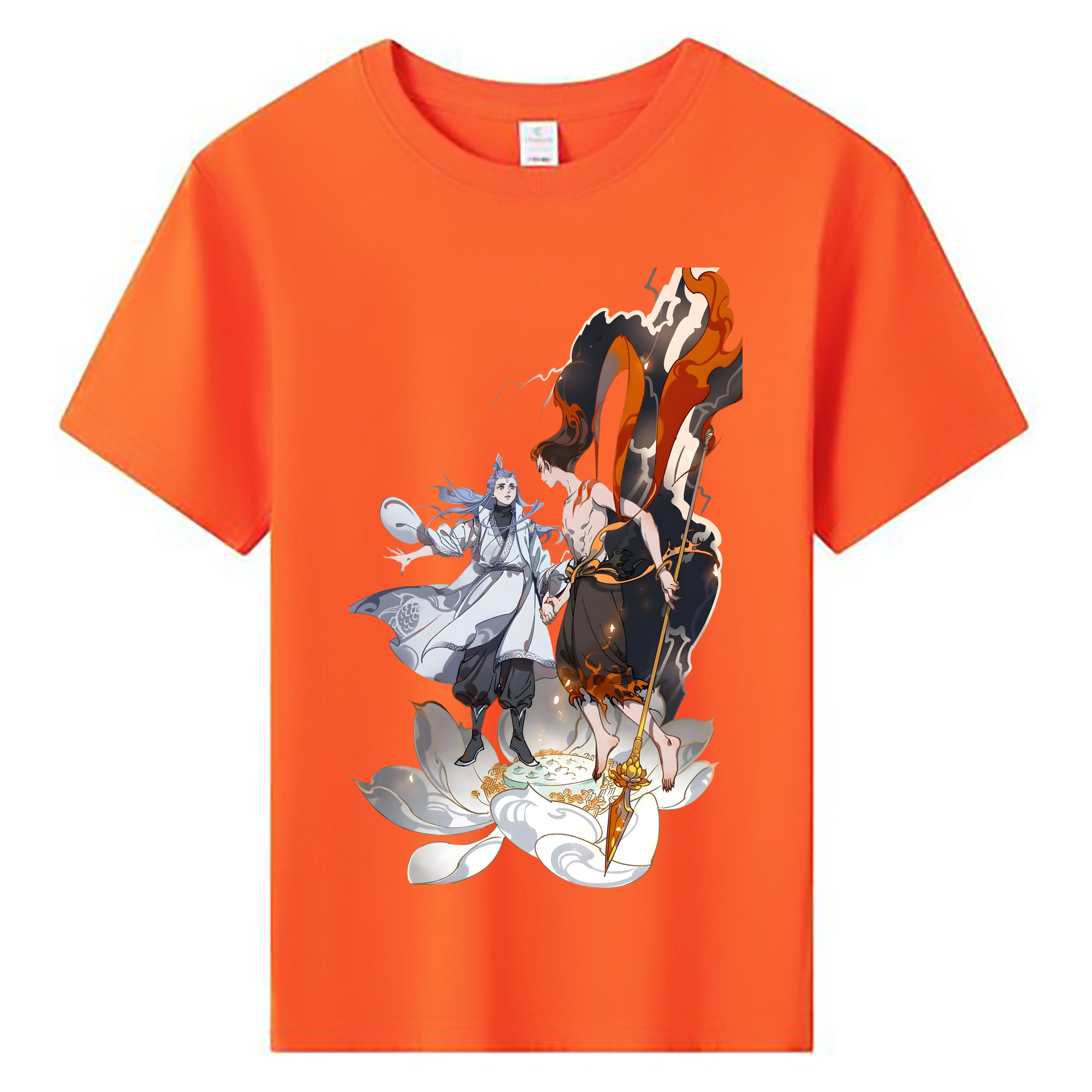 （画像用） Ne Zha 2 ナタ 魔童の大暴れ 綿100％キッズTシャツ（フロントプリント）