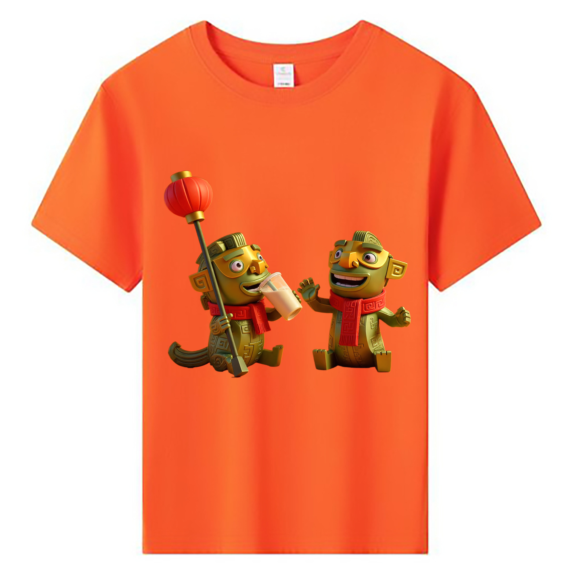 （画像用） Ne Zha 2 ナタ 魔童の大暴れ 綿100％キッズTシャツ（フロントプリント）