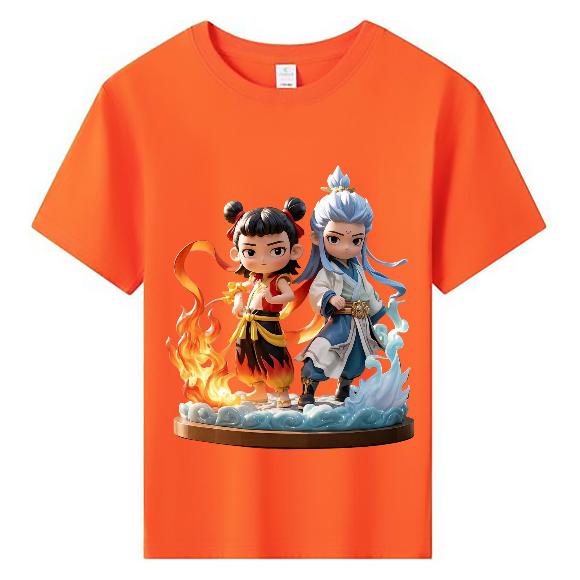 （画像用） Ne Zha 2 ナタ 魔童の大暴れ 綿100％キッズTシャツ（フロントプリント）
