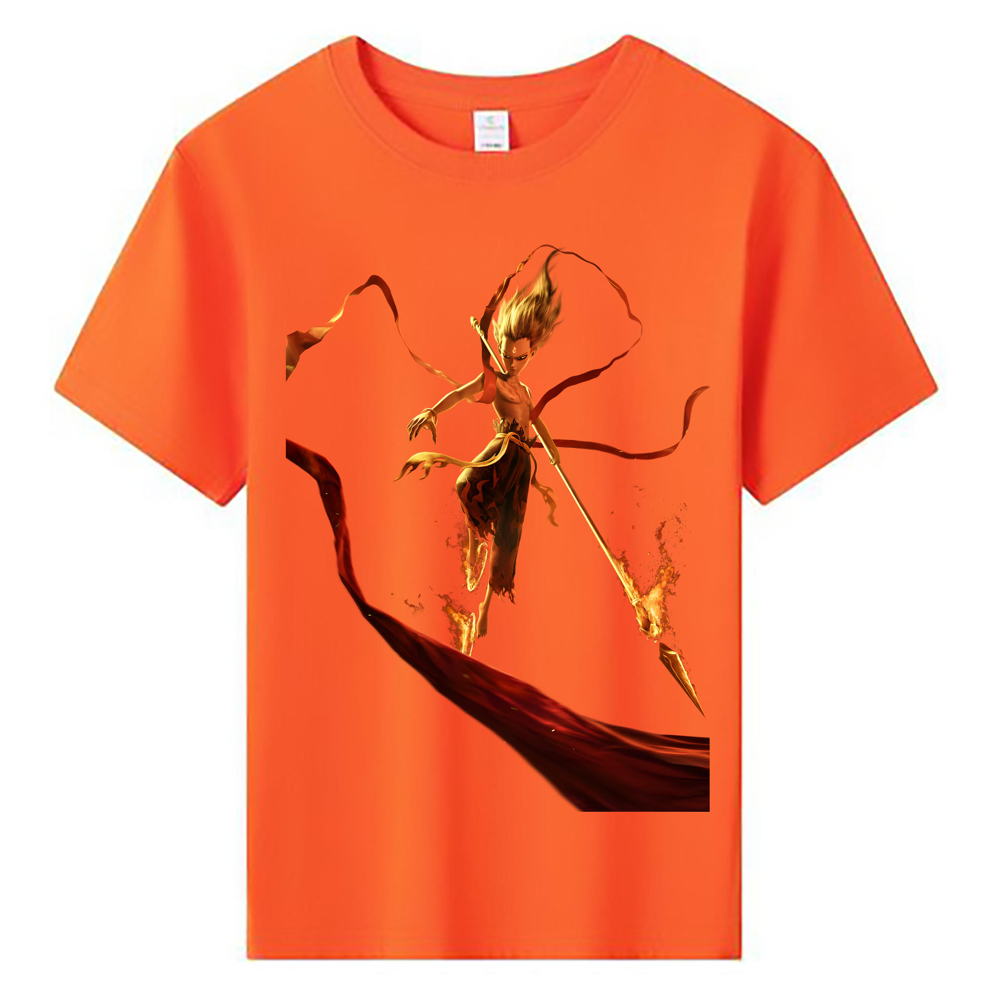 （画像用） Ne Zha 2 ナタ 魔童の大暴れ 綿100％キッズTシャツ（フロントプリント）