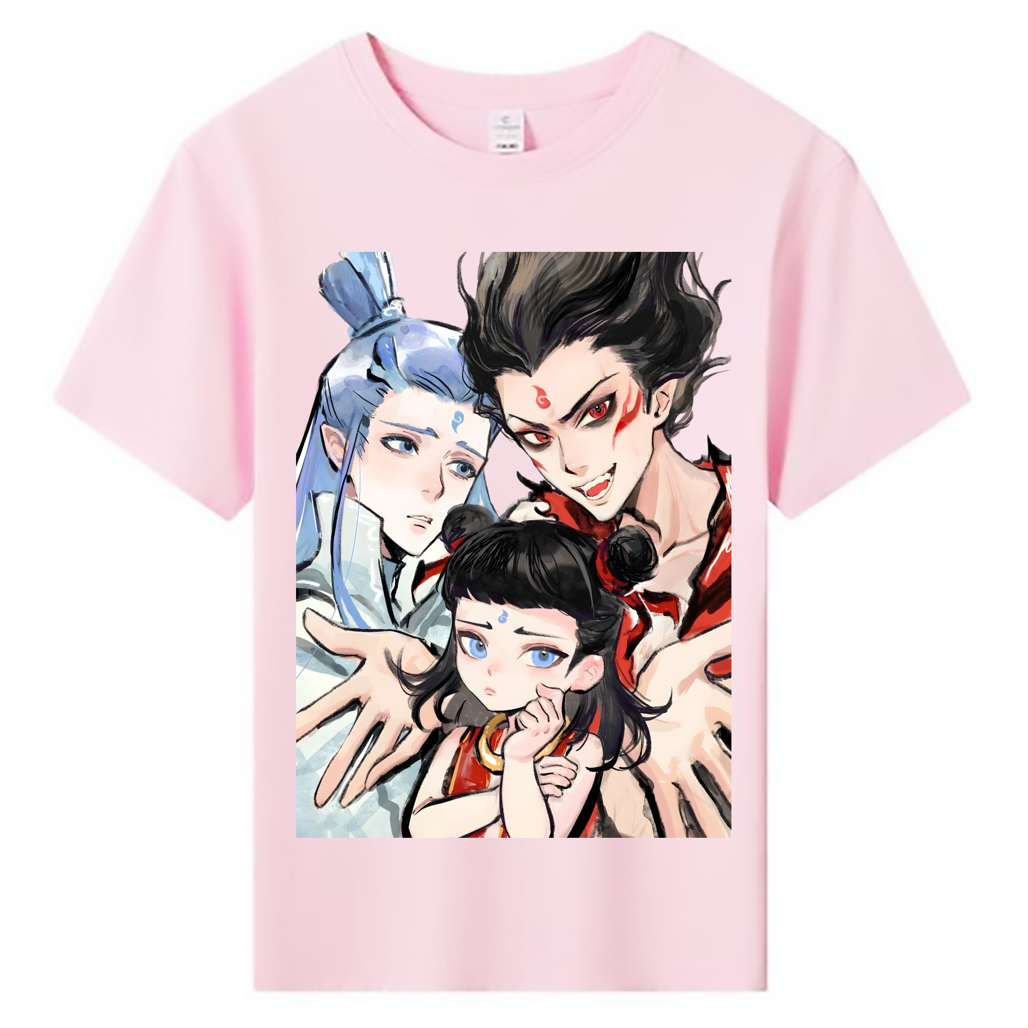 （画像用） Ne Zha 2 ナタ 魔童の大暴れ 綿100％キッズTシャツ（フロントプリント）