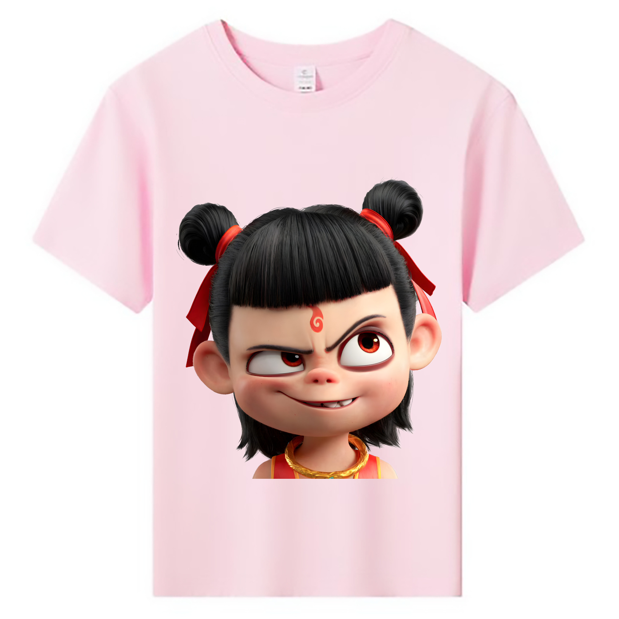 （画像用） Ne Zha 2 ナタ 魔童の大暴れ 綿100％キッズTシャツ（フロントプリント）