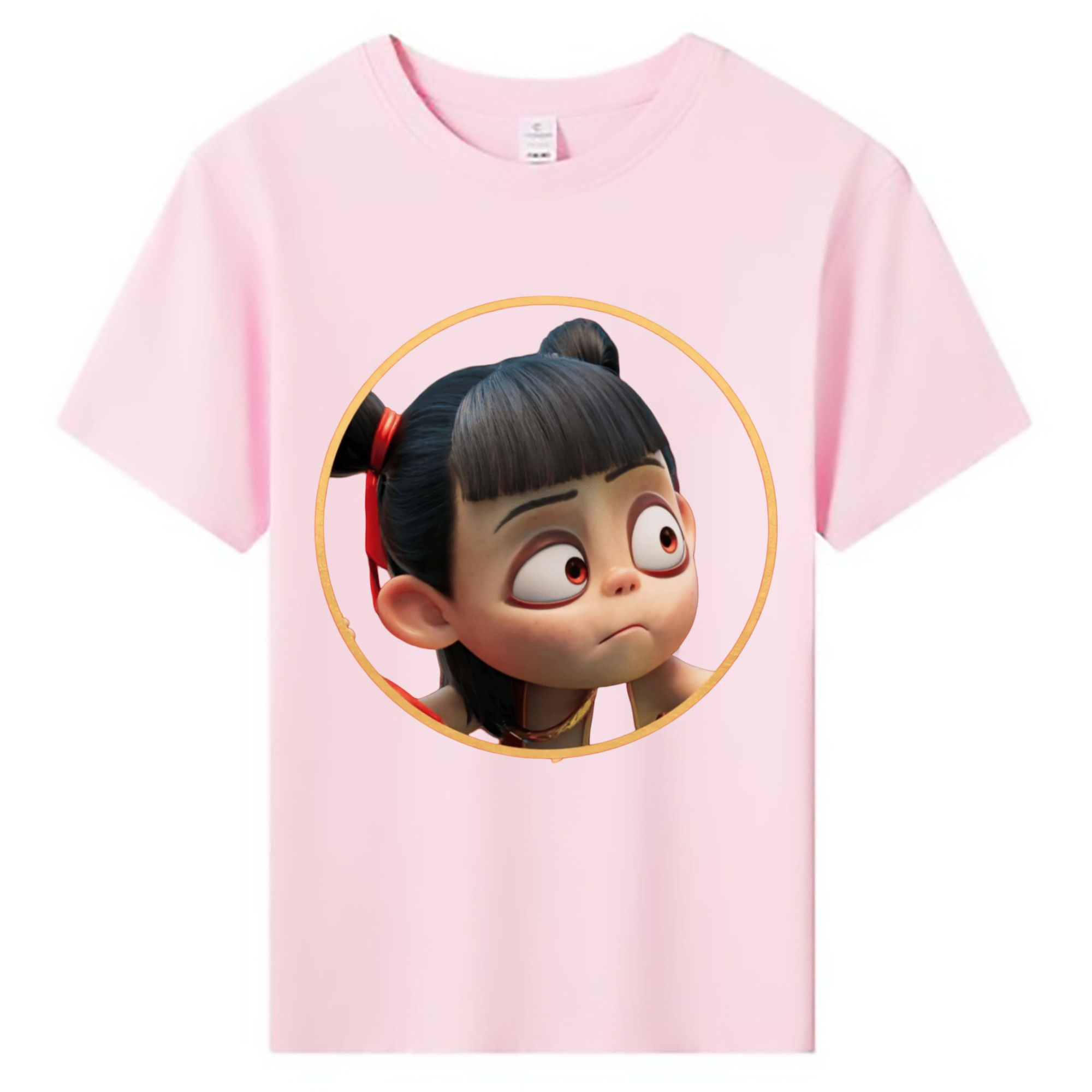 （画像用） Ne Zha 2 ナタ 魔童の大暴れ 綿100％キッズTシャツ（フロントプリント）
