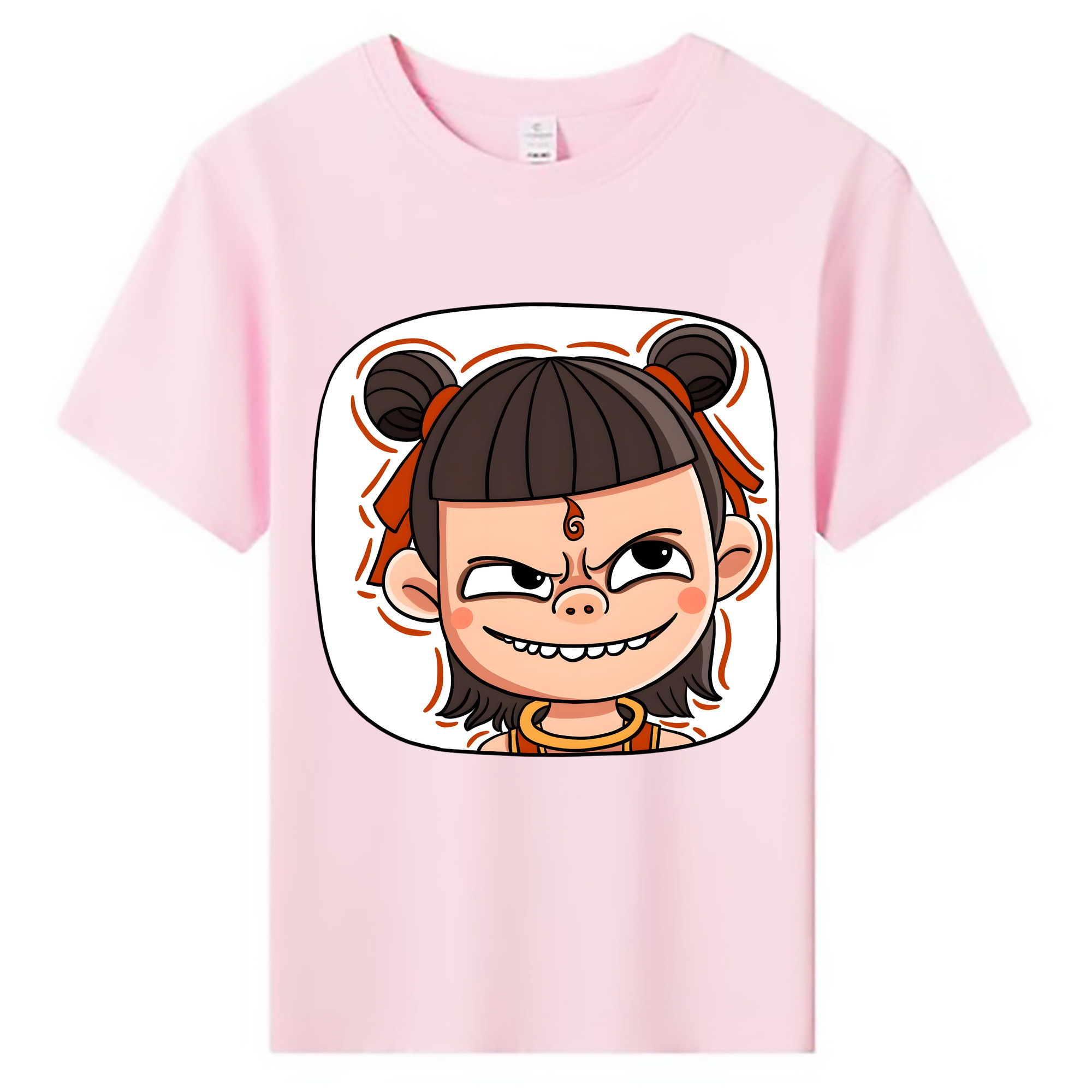 （画像用） Ne Zha 2 ナタ 魔童の大暴れ 綿100％キッズTシャツ（フロントプリント）