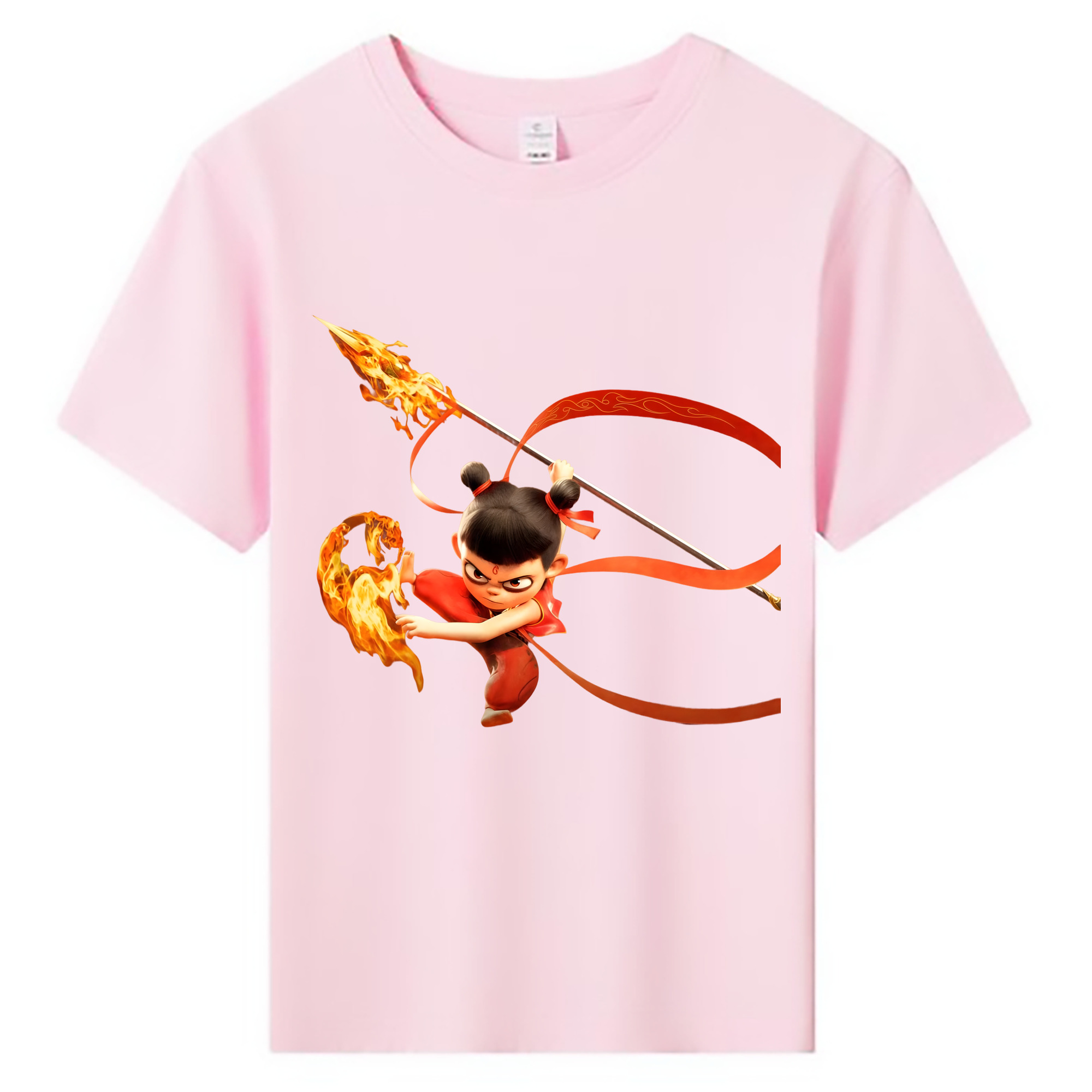 （画像用） Ne Zha 2 ナタ 魔童の大暴れ 綿100％キッズTシャツ（フロントプリント）