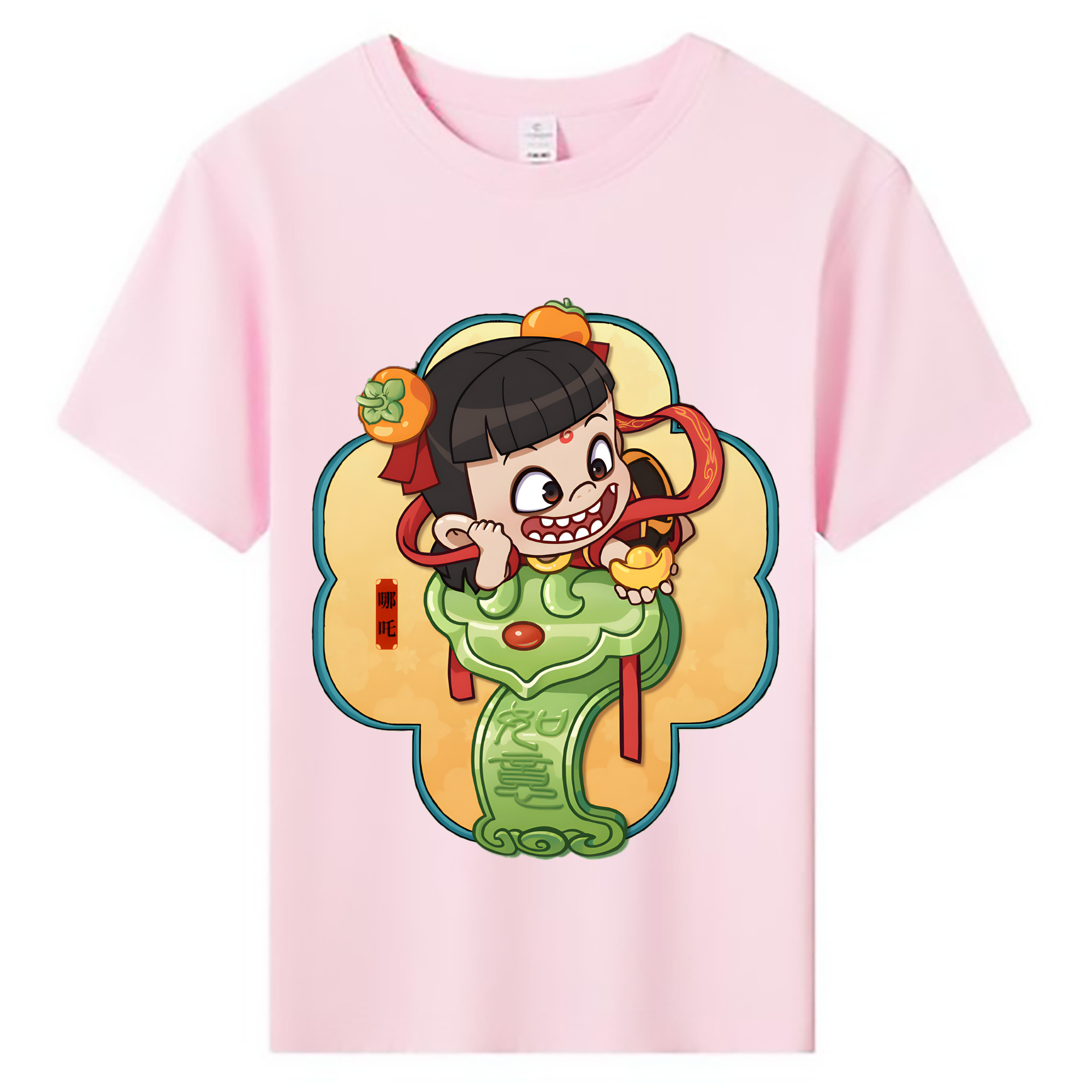 （画像用） Ne Zha 2 ナタ 魔童の大暴れ 綿100％キッズTシャツ（フロントプリント）