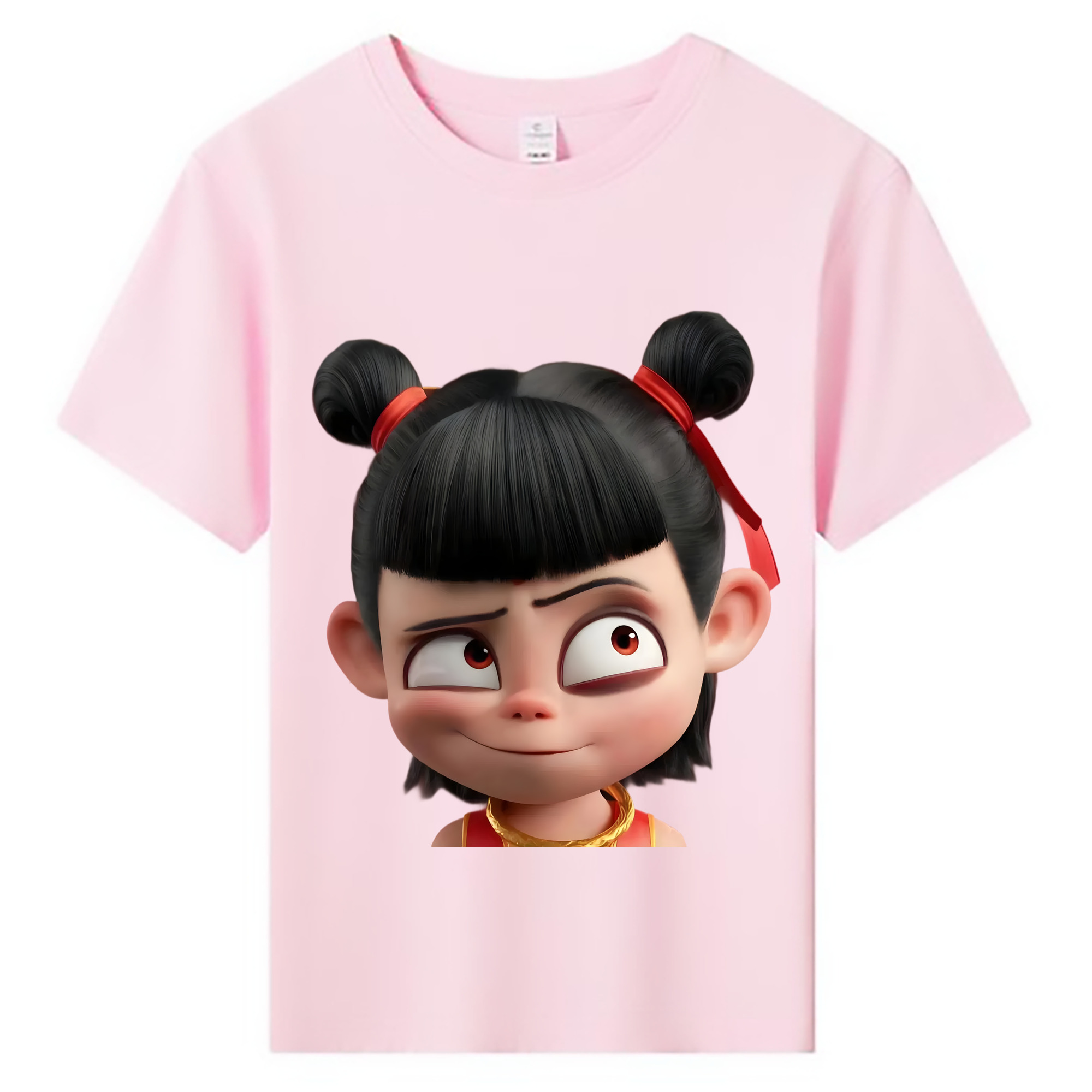 （画像用） Ne Zha 2 ナタ 魔童の大暴れ 綿100％キッズTシャツ（フロントプリント）