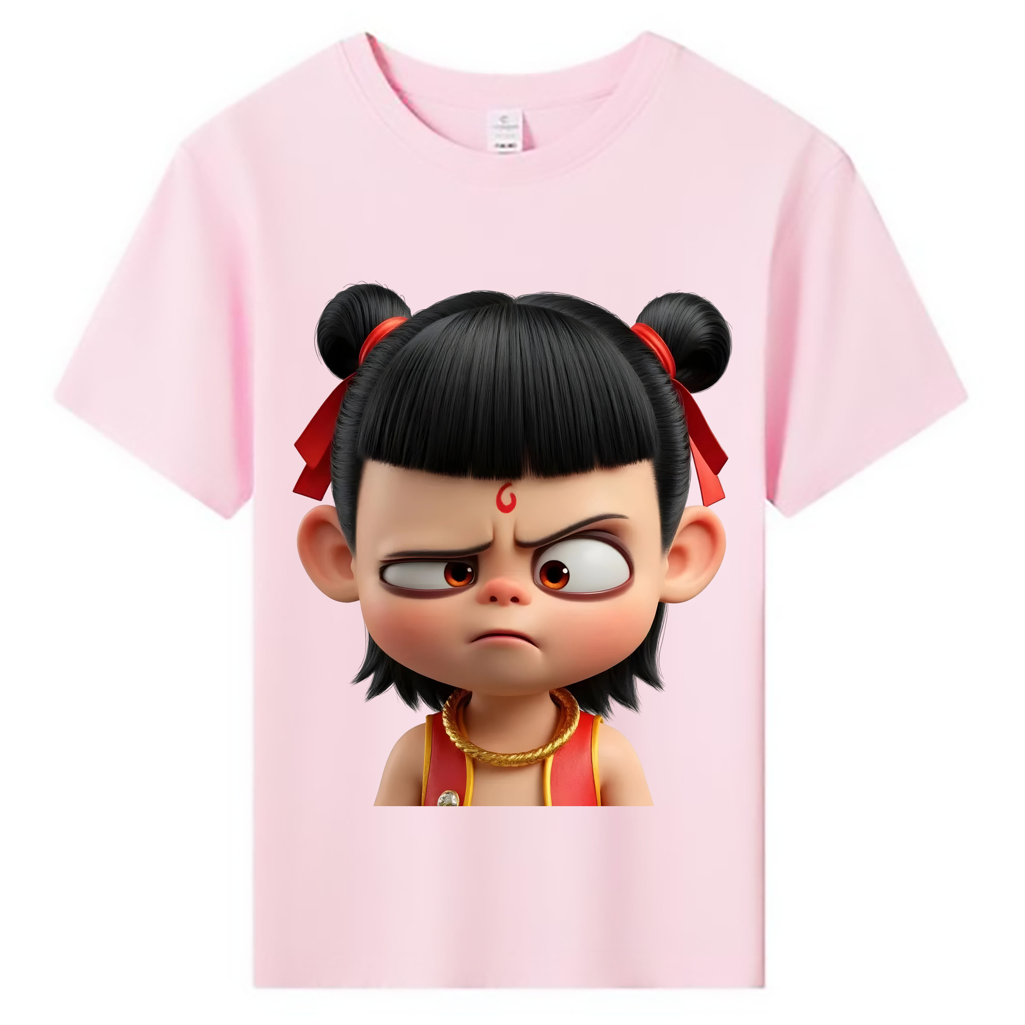 （画像用） Ne Zha 2 ナタ 魔童の大暴れ 綿100％キッズTシャツ（フロントプリント）