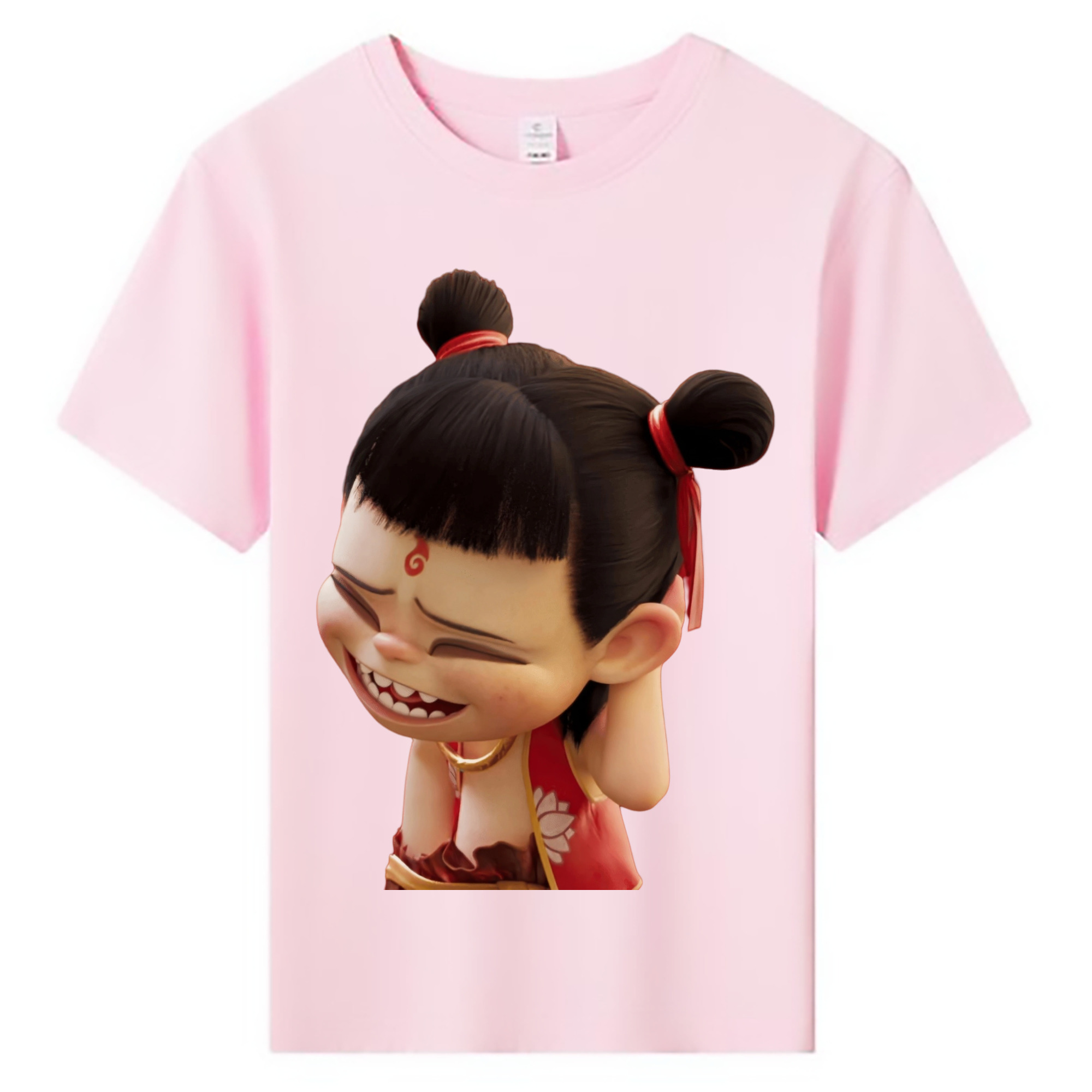 （画像用） Ne Zha 2 ナタ 魔童の大暴れ 綿100％キッズTシャツ（フロントプリント）