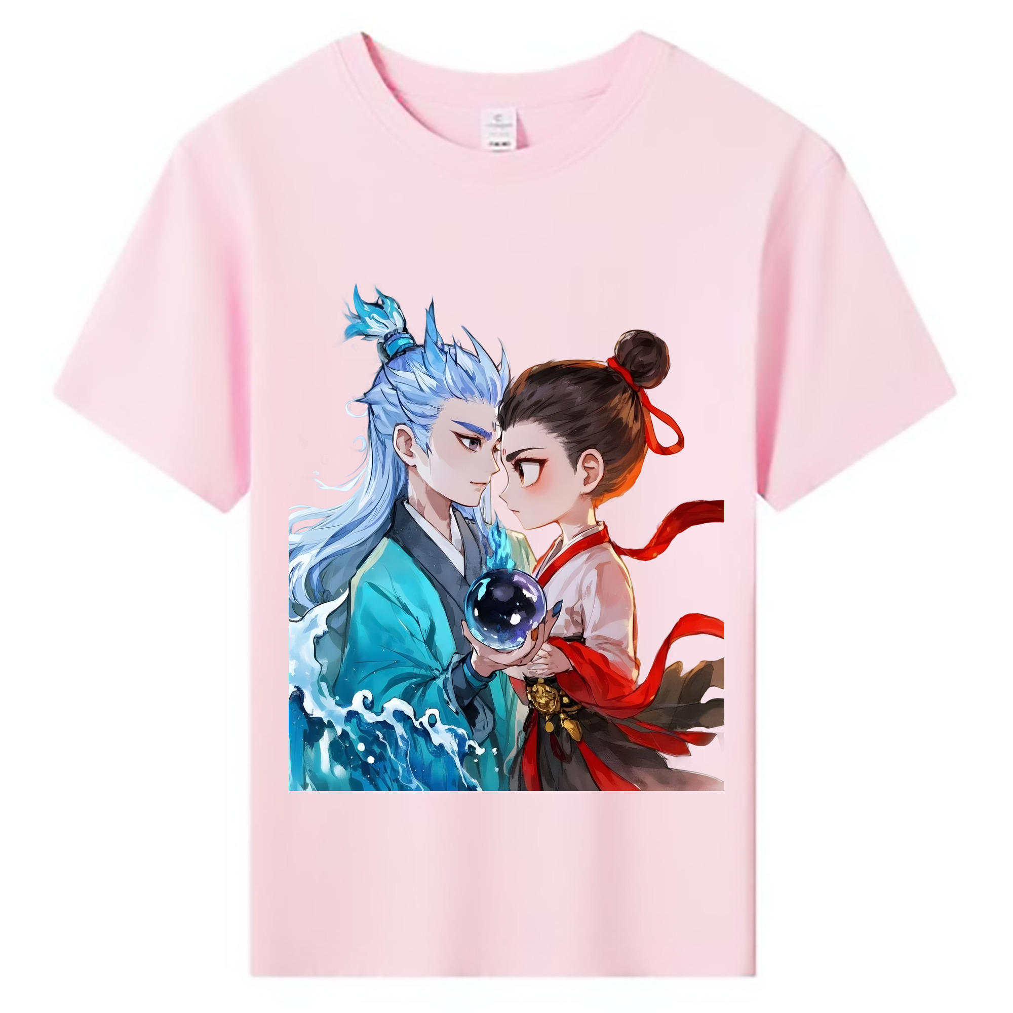 （画像用） Ne Zha 2 ナタ 魔童の大暴れ 綿100％キッズTシャツ（フロントプリント）
