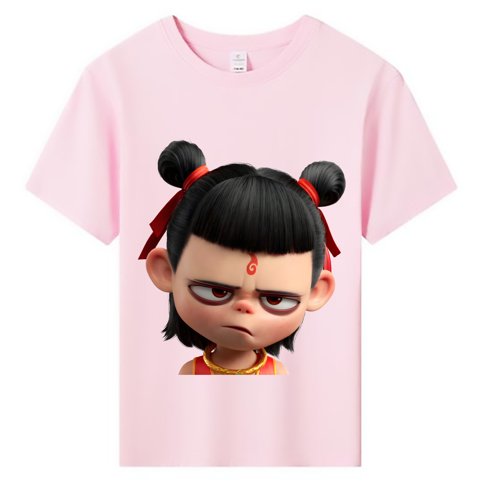 （画像用） Ne Zha 2 ナタ 魔童の大暴れ 綿100％キッズTシャツ（フロントプリント）