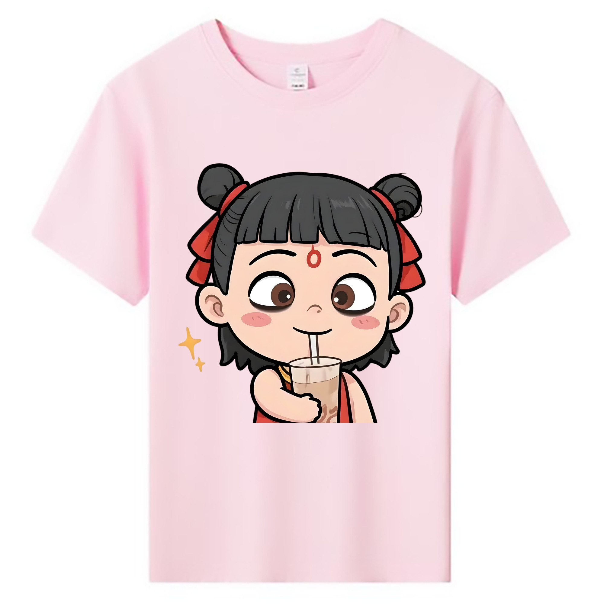 （画像用） Ne Zha 2 ナタ 魔童の大暴れ 綿100％キッズTシャツ（フロントプリント）