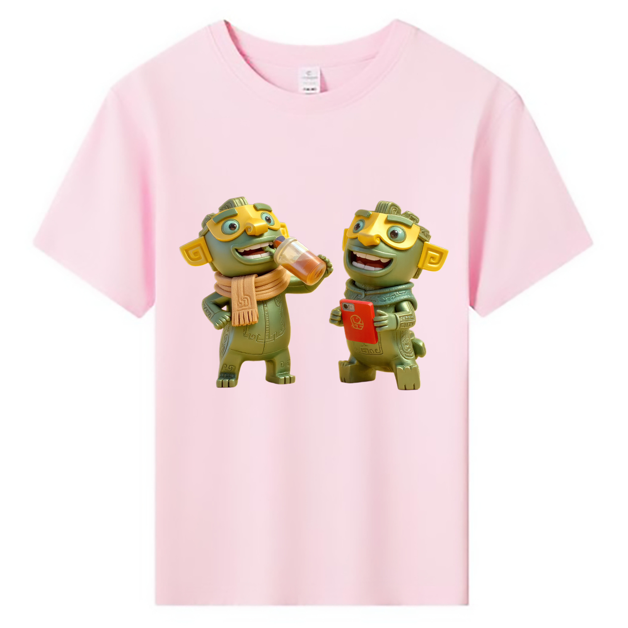 （画像用） Ne Zha 2 ナタ 魔童の大暴れ 綿100％キッズTシャツ（フロントプリント）
