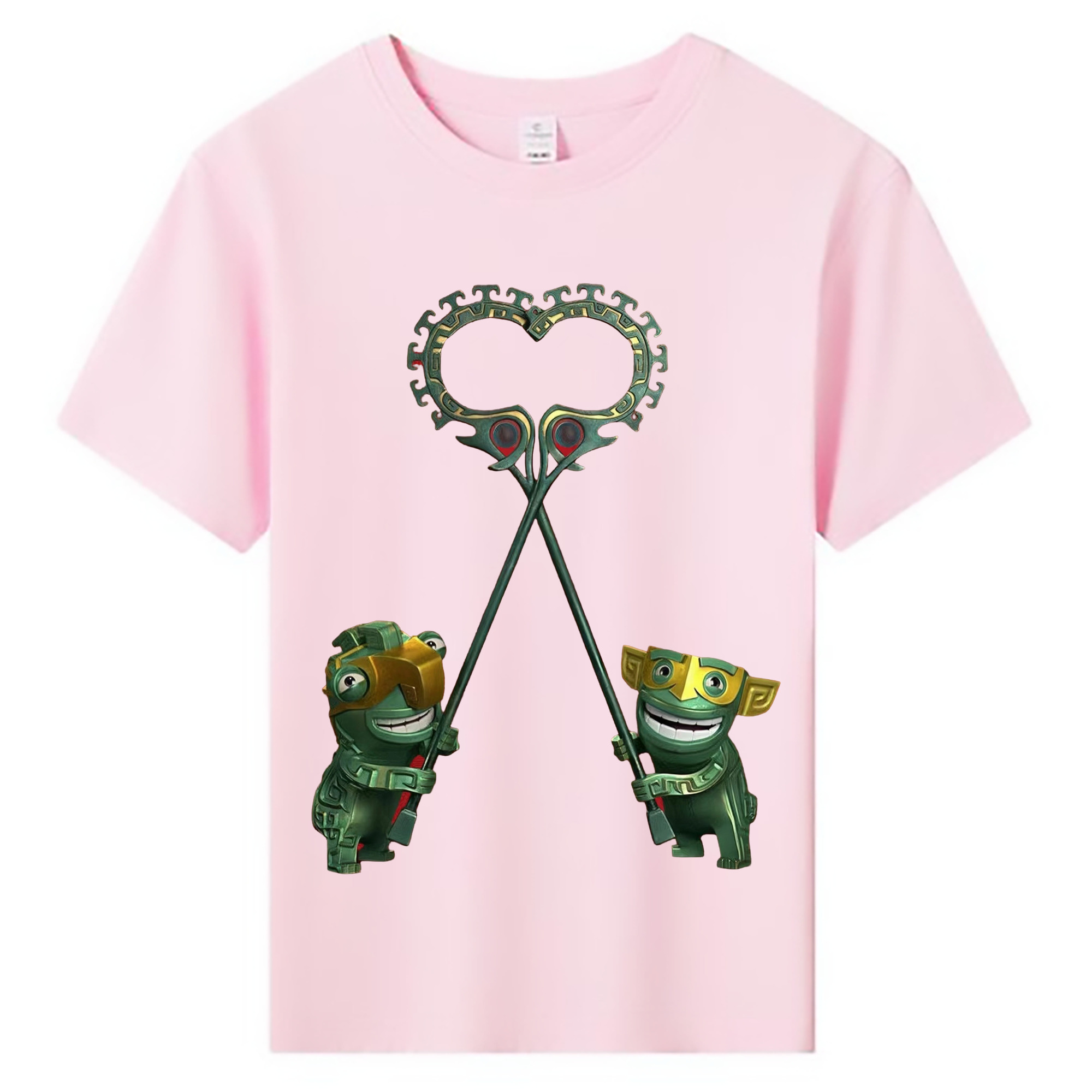 （画像用） Ne Zha 2 ナタ 魔童の大暴れ 綿100％キッズTシャツ（フロントプリント）