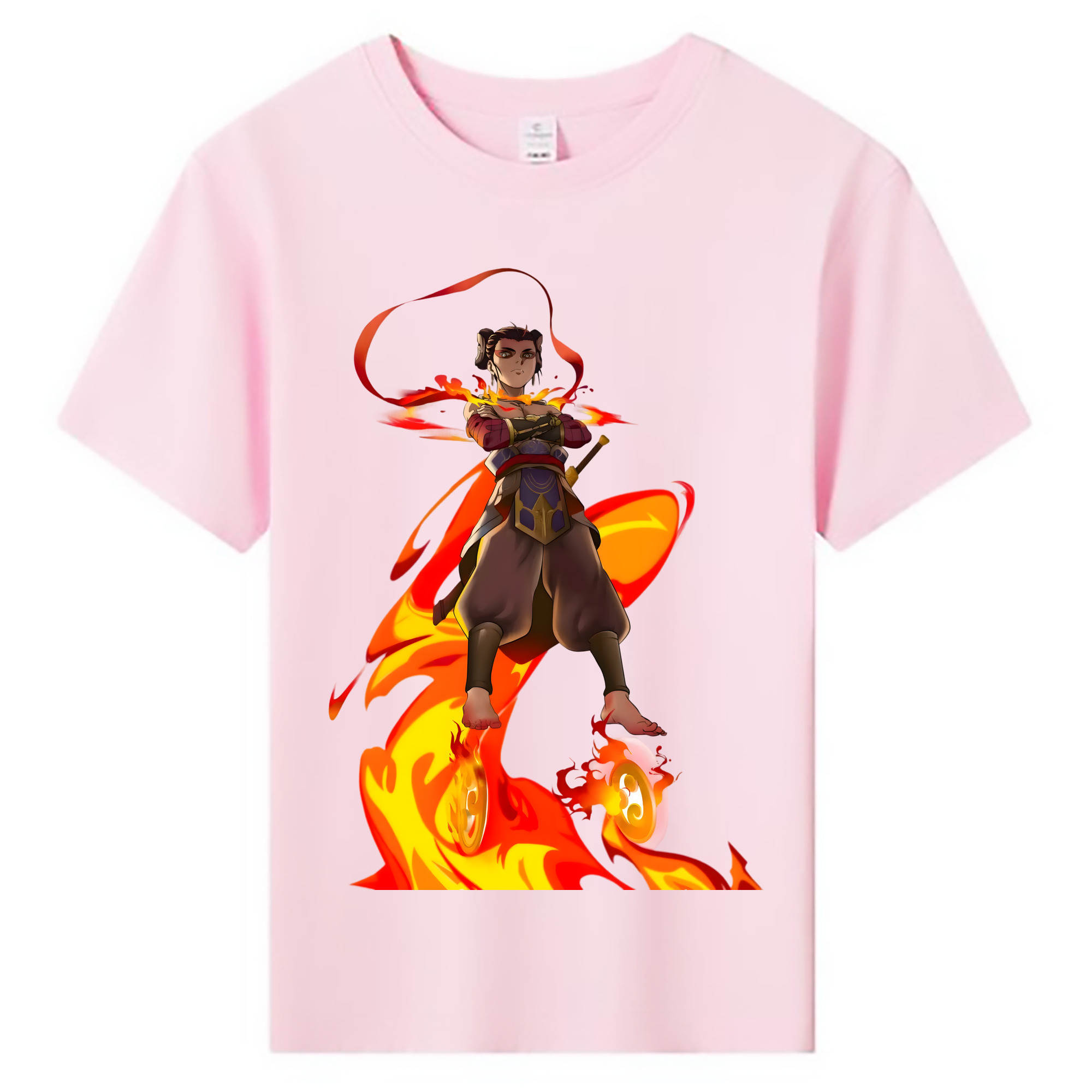 （画像用） Ne Zha 2 ナタ 魔童の大暴れ 綿100％キッズTシャツ（フロントプリント）