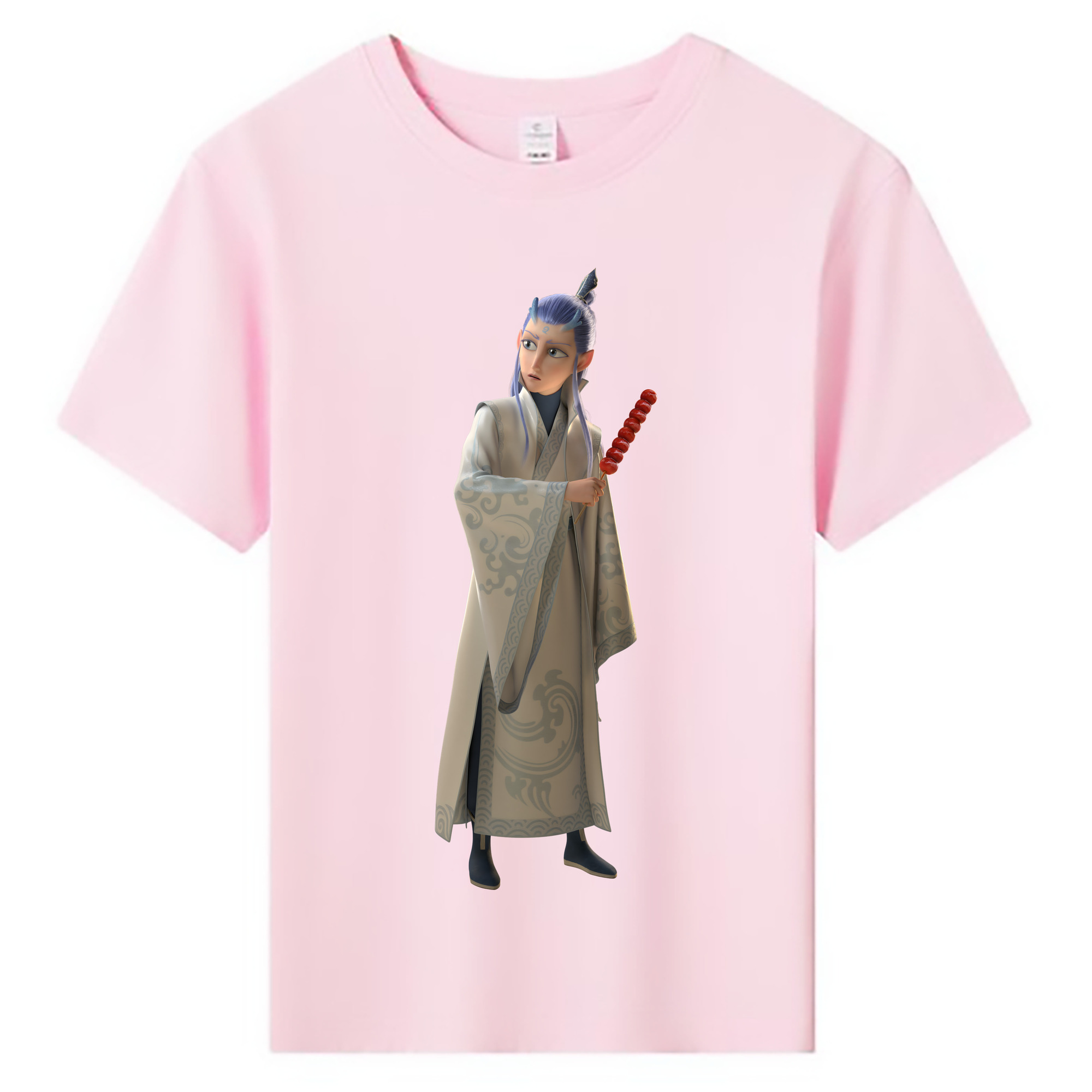 （画像用） Ne Zha 2 ナタ 魔童の大暴れ 綿100％キッズTシャツ（フロントプリント）