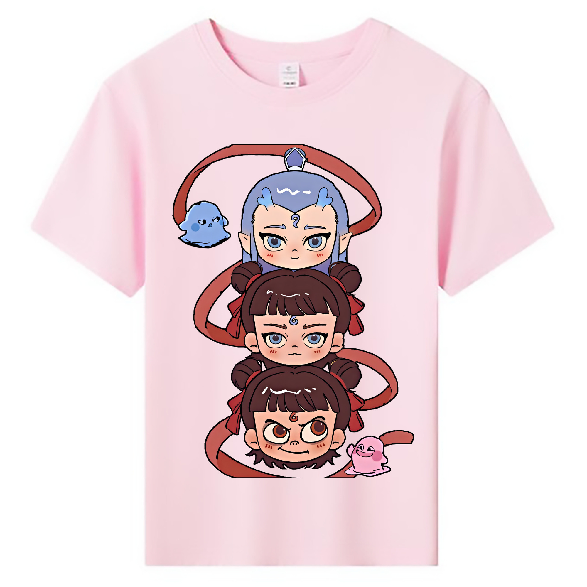 （画像用） Ne Zha 2 ナタ 魔童の大暴れ 綿100％キッズTシャツ（フロントプリント）