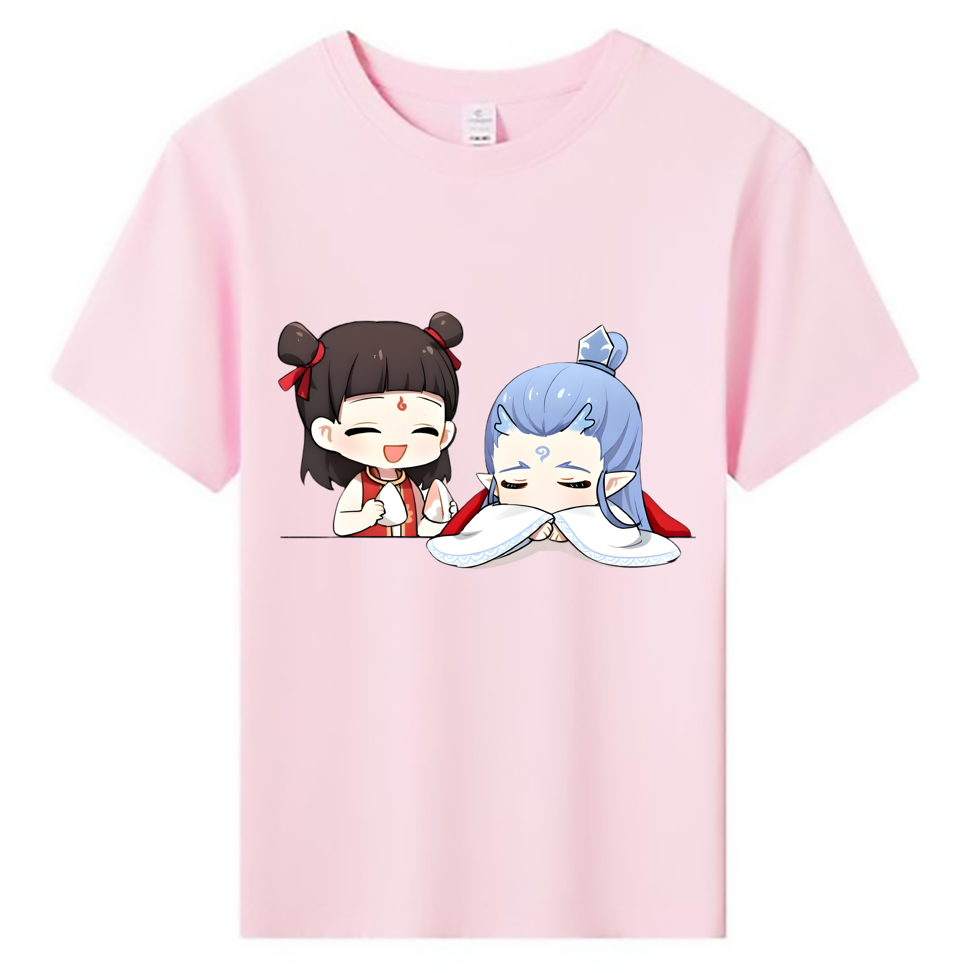 （画像用） Ne Zha 2 ナタ 魔童の大暴れ 綿100％キッズTシャツ（フロントプリント）