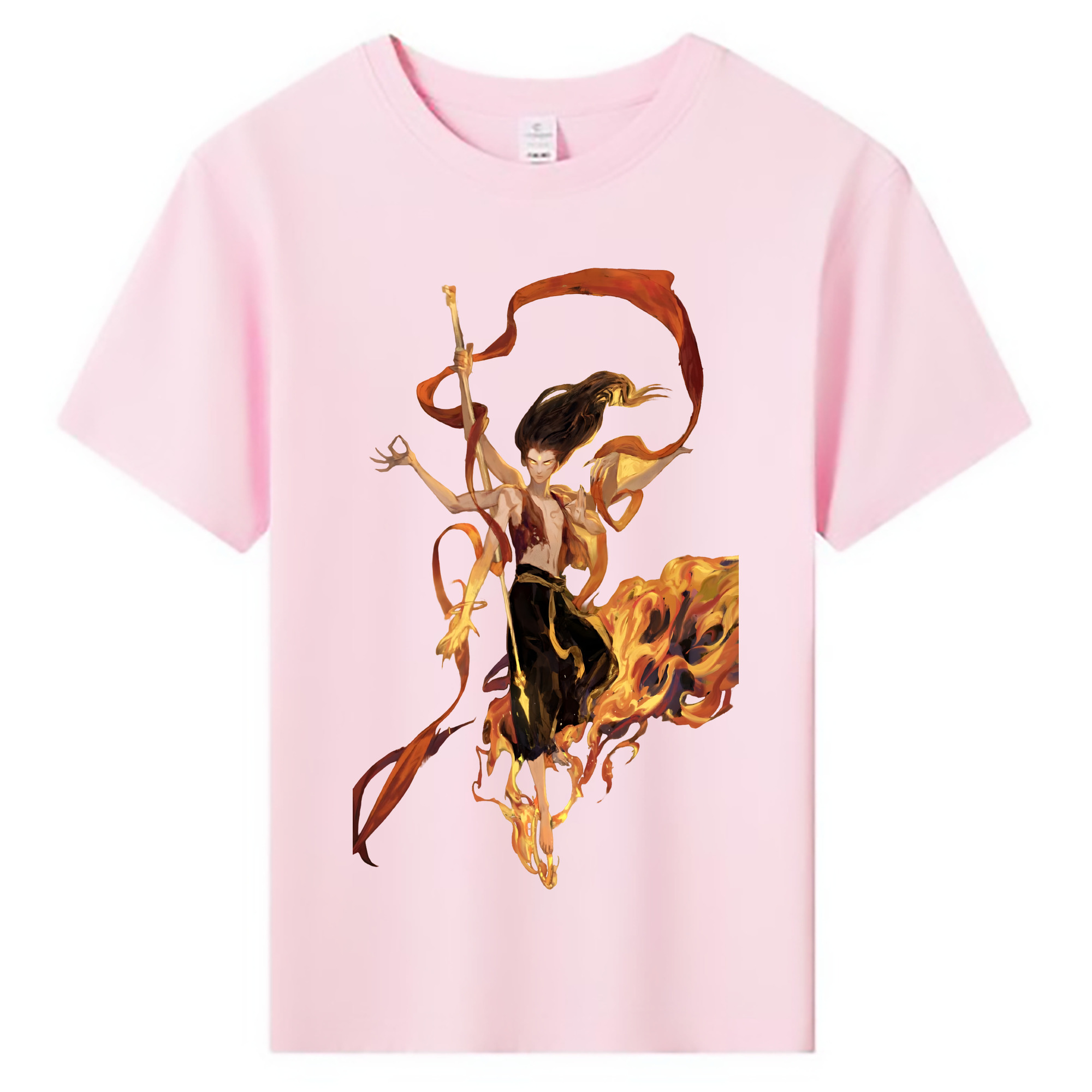 （画像用） Ne Zha 2 ナタ 魔童の大暴れ 綿100％キッズTシャツ（フロントプリント）