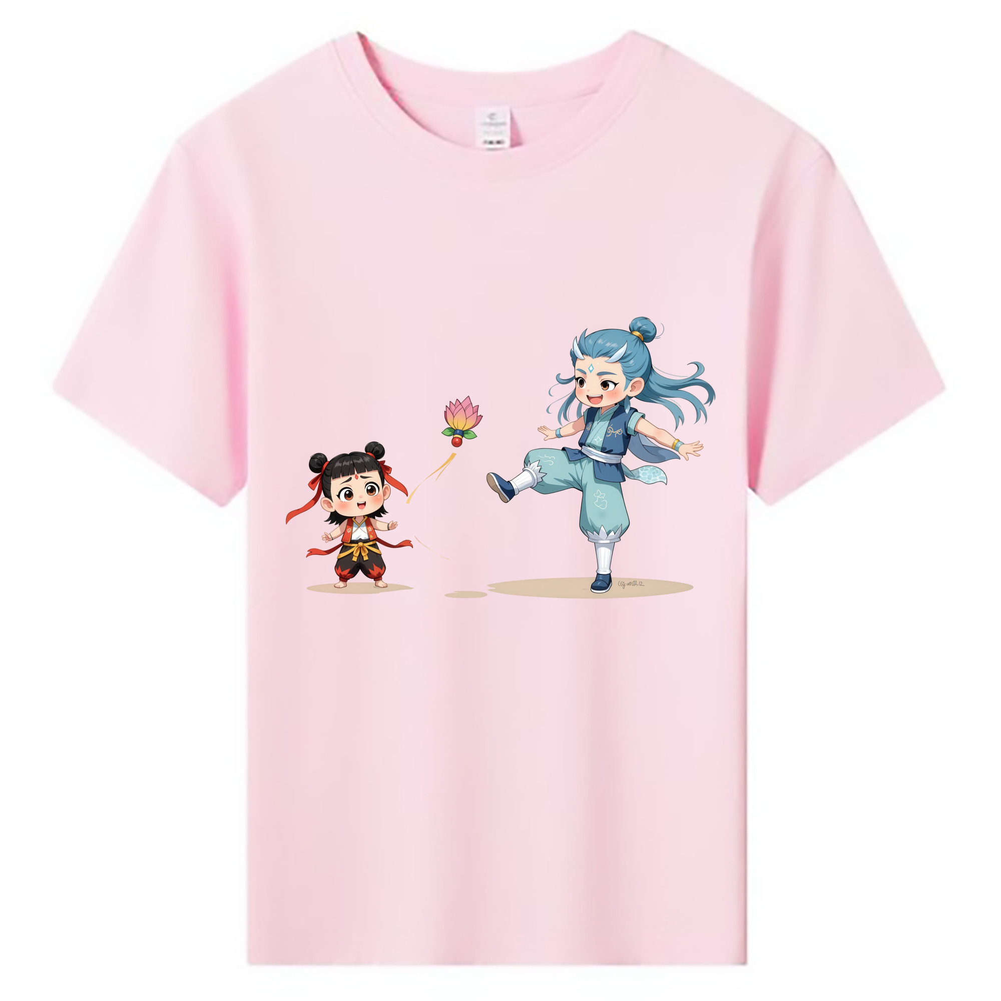 （画像用） Ne Zha 2 ナタ 魔童の大暴れ 綿100％キッズTシャツ（フロントプリント）