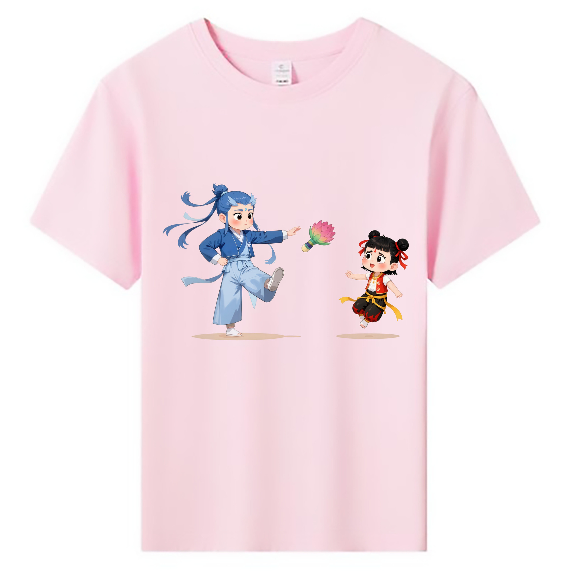 （画像用） Ne Zha 2 ナタ 魔童の大暴れ 綿100％キッズTシャツ（フロントプリント）