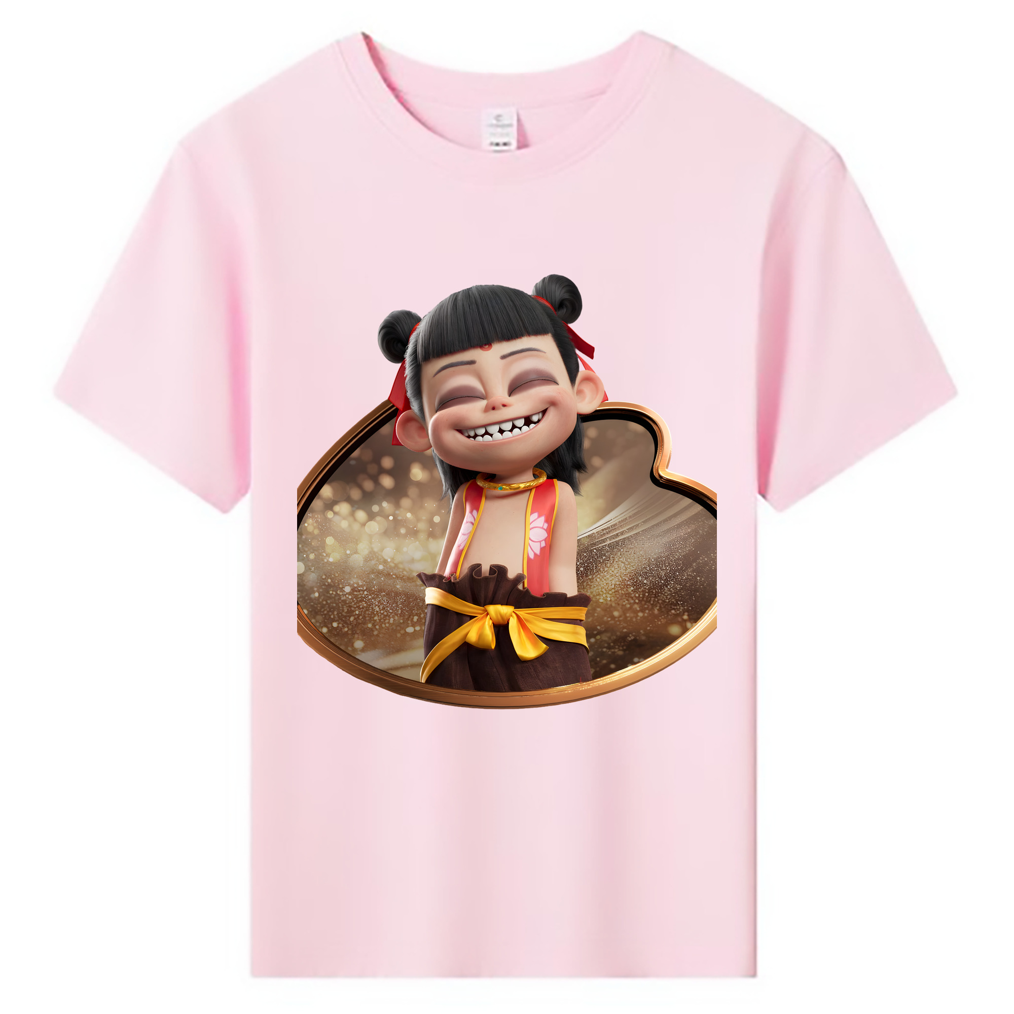 （画像用） Ne Zha 2 ナタ 魔童の大暴れ 綿100％キッズTシャツ（フロントプリント）