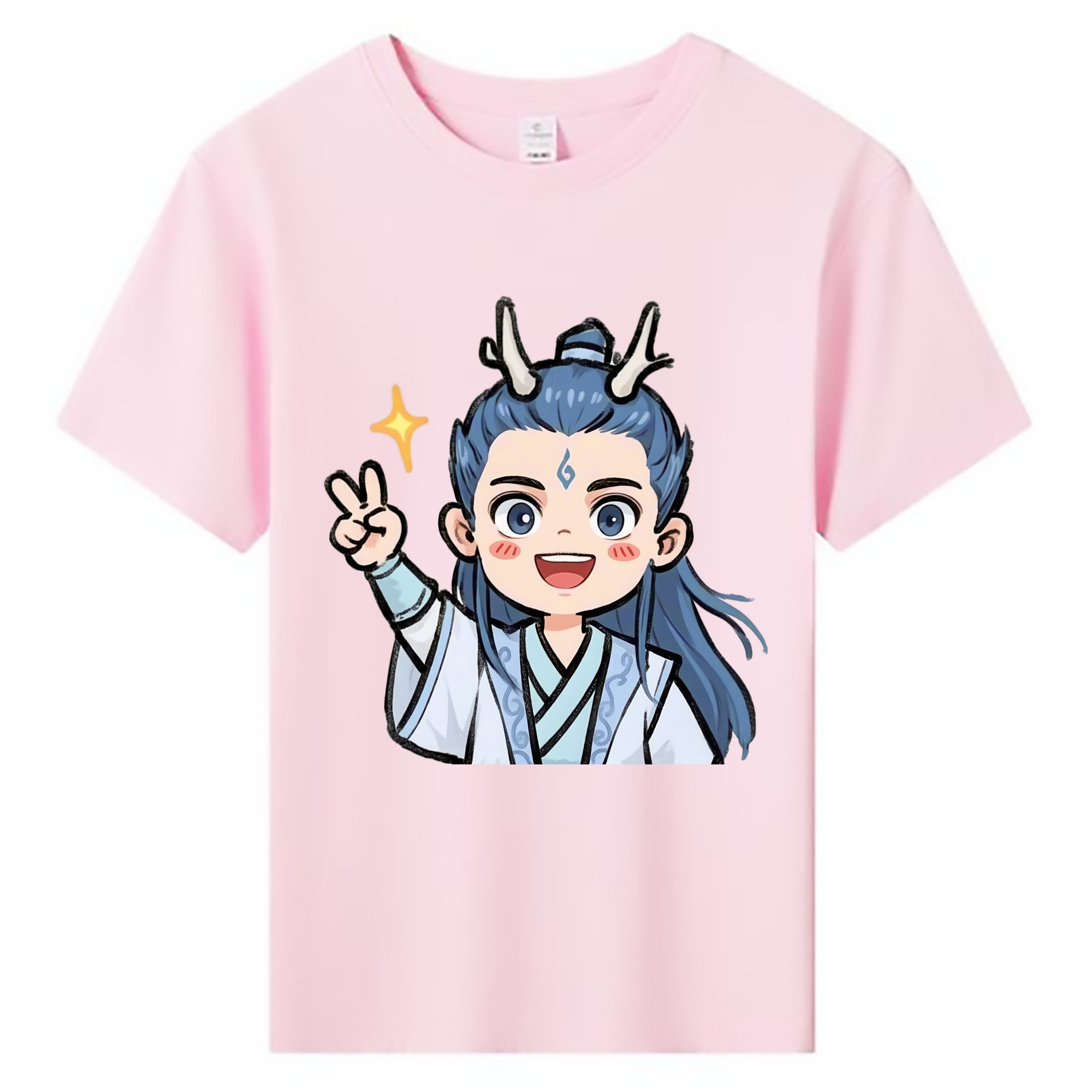 （画像用） Ne Zha 2 ナタ 魔童の大暴れ 綿100％キッズTシャツ（フロントプリント）