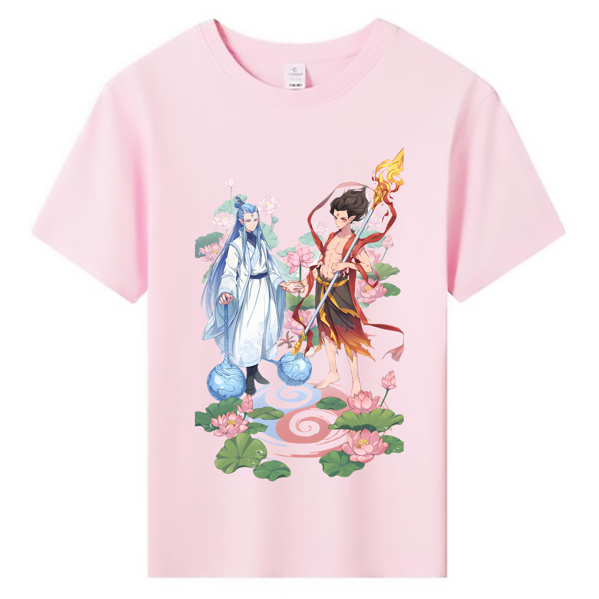 （画像用） Ne Zha 2 ナタ 魔童の大暴れ 綿100％キッズTシャツ（フロントプリント）
