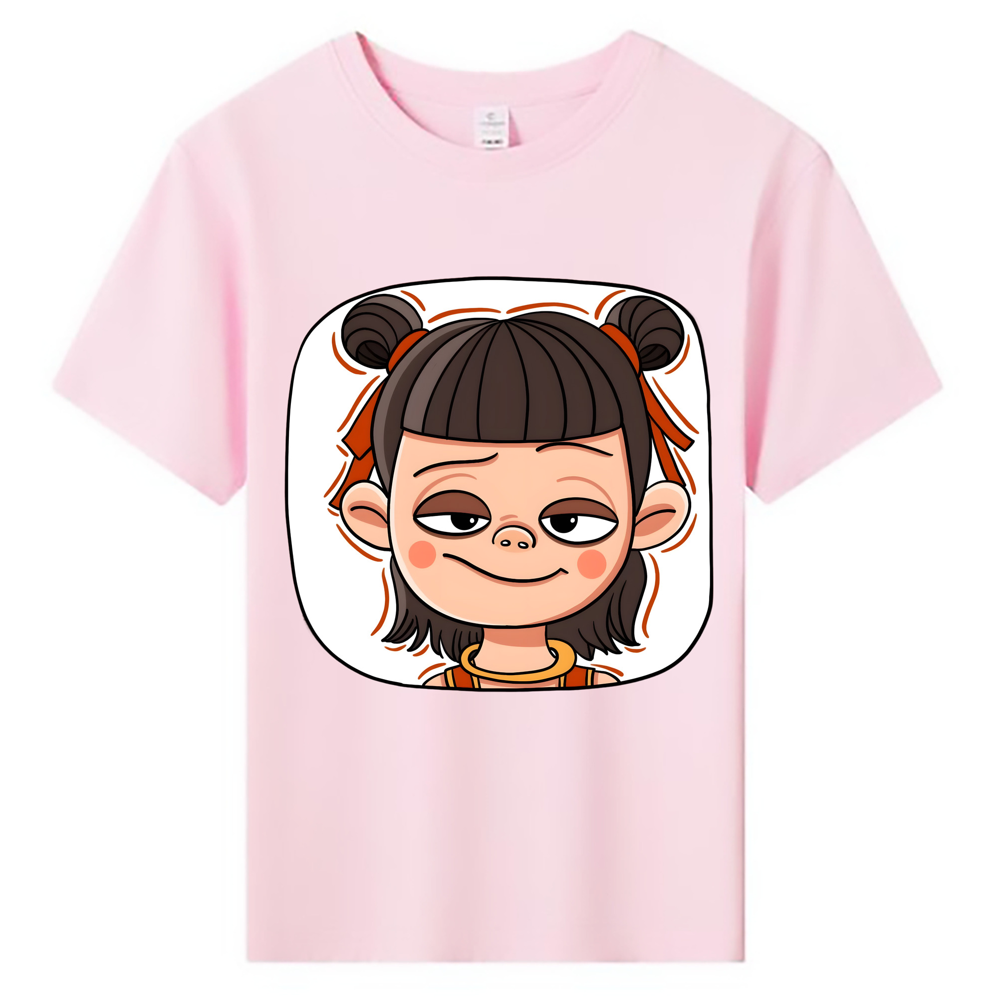 （画像用） Ne Zha 2 ナタ 魔童の大暴れ 綿100％キッズTシャツ（フロントプリント）