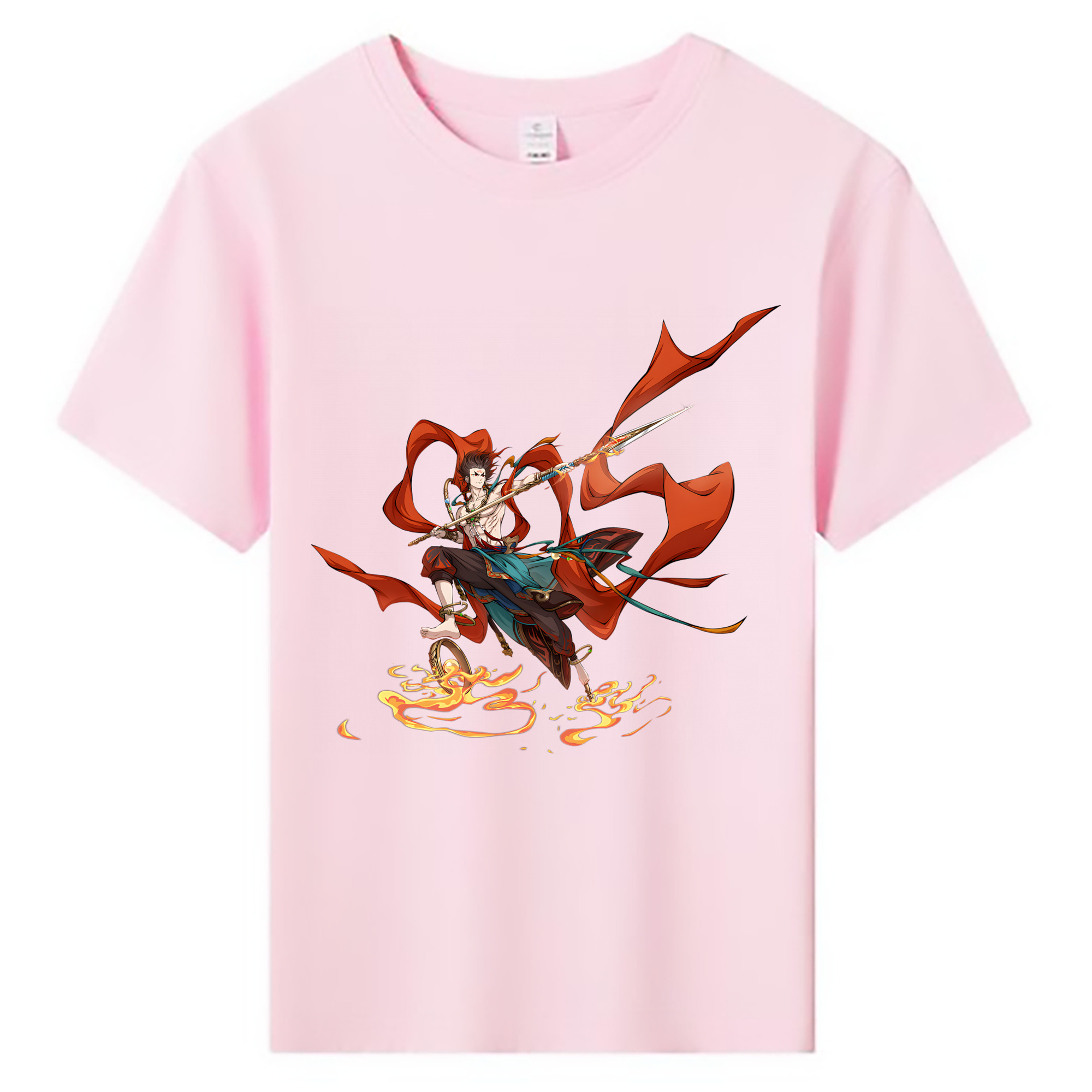 （画像用） Ne Zha 2 ナタ 魔童の大暴れ 綿100％キッズTシャツ（フロントプリント）