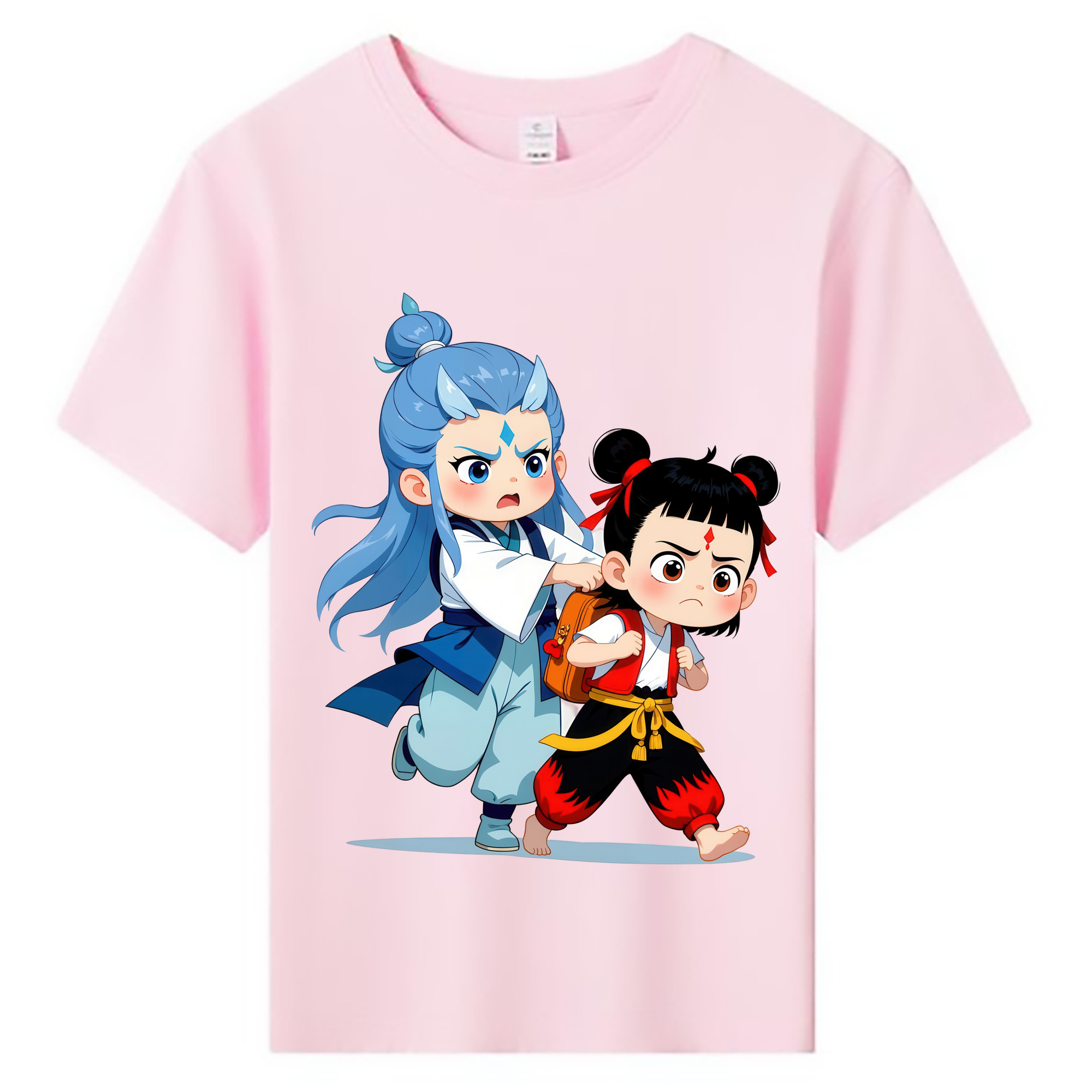 （画像用） Ne Zha 2 ナタ 魔童の大暴れ 綿100％キッズTシャツ（フロントプリント）