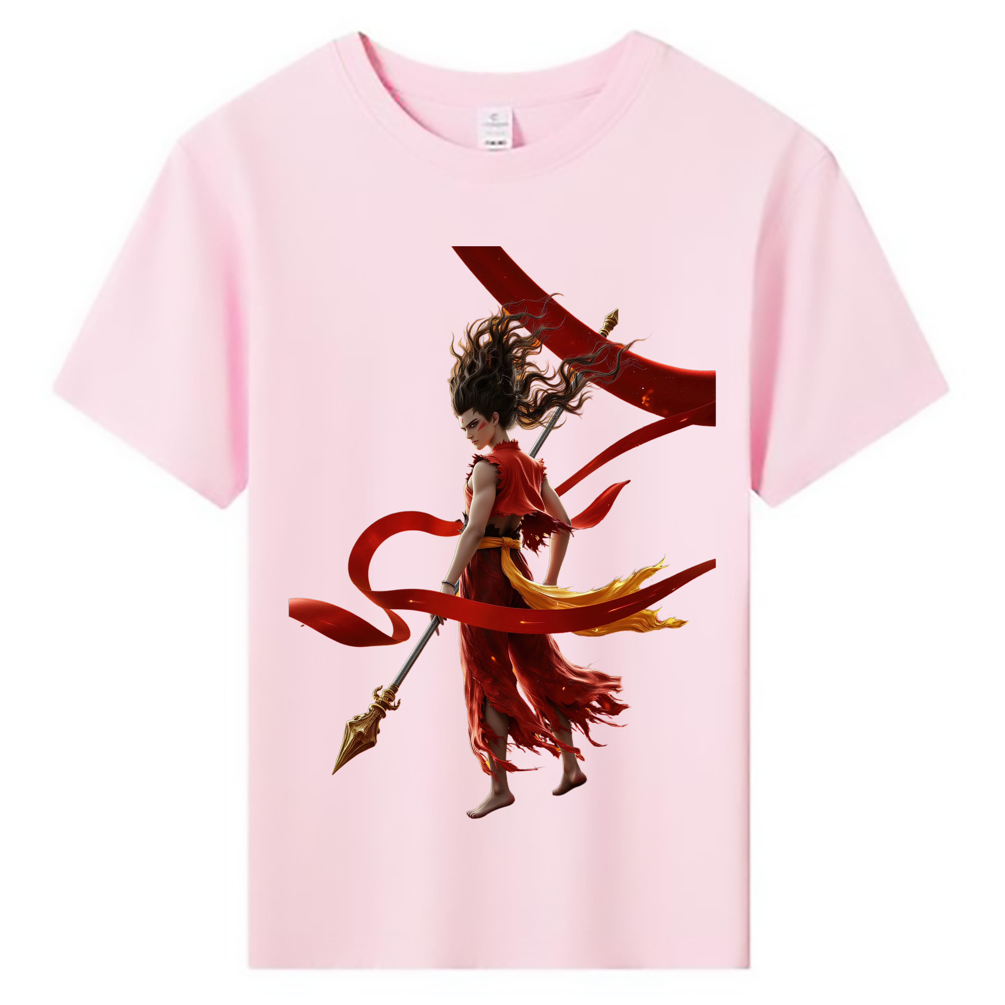 （画像用） Ne Zha 2 ナタ 魔童の大暴れ 綿100％キッズTシャツ（フロントプリント）