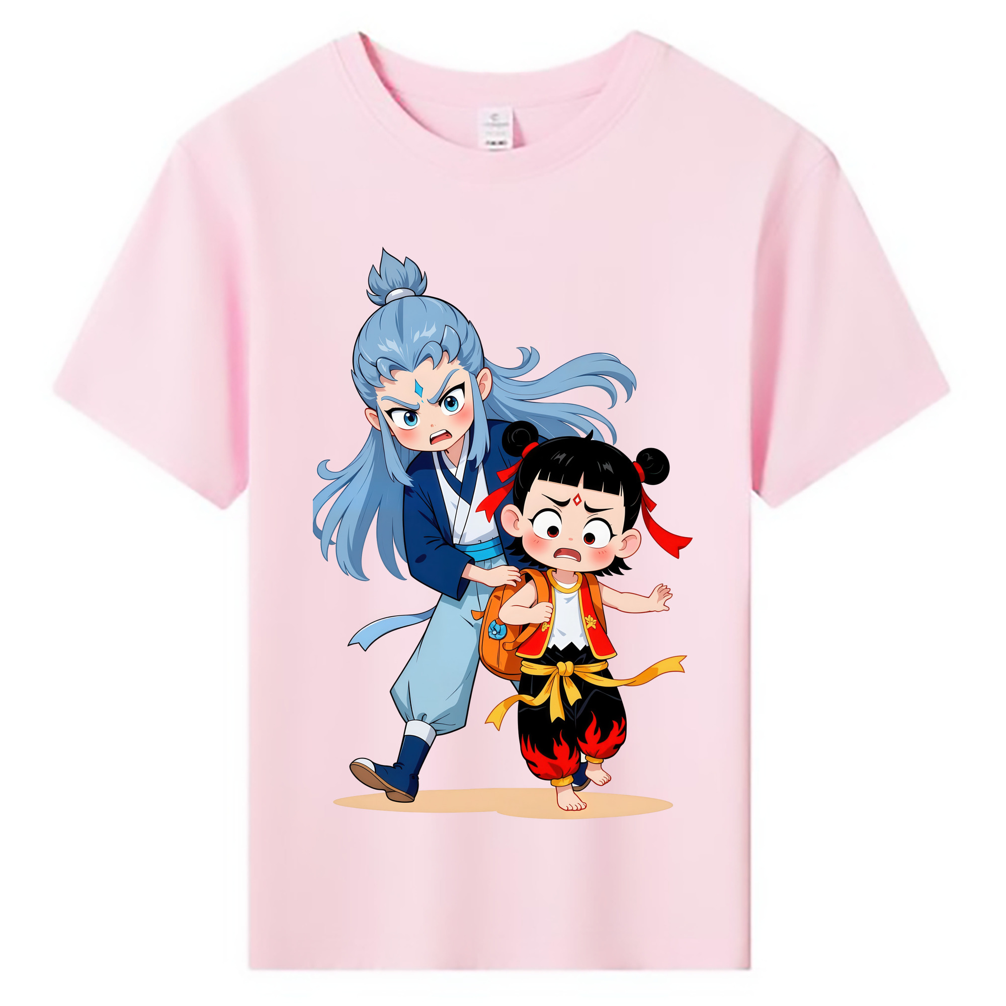 （画像用） Ne Zha 2 ナタ 魔童の大暴れ 綿100％キッズTシャツ（フロントプリント）