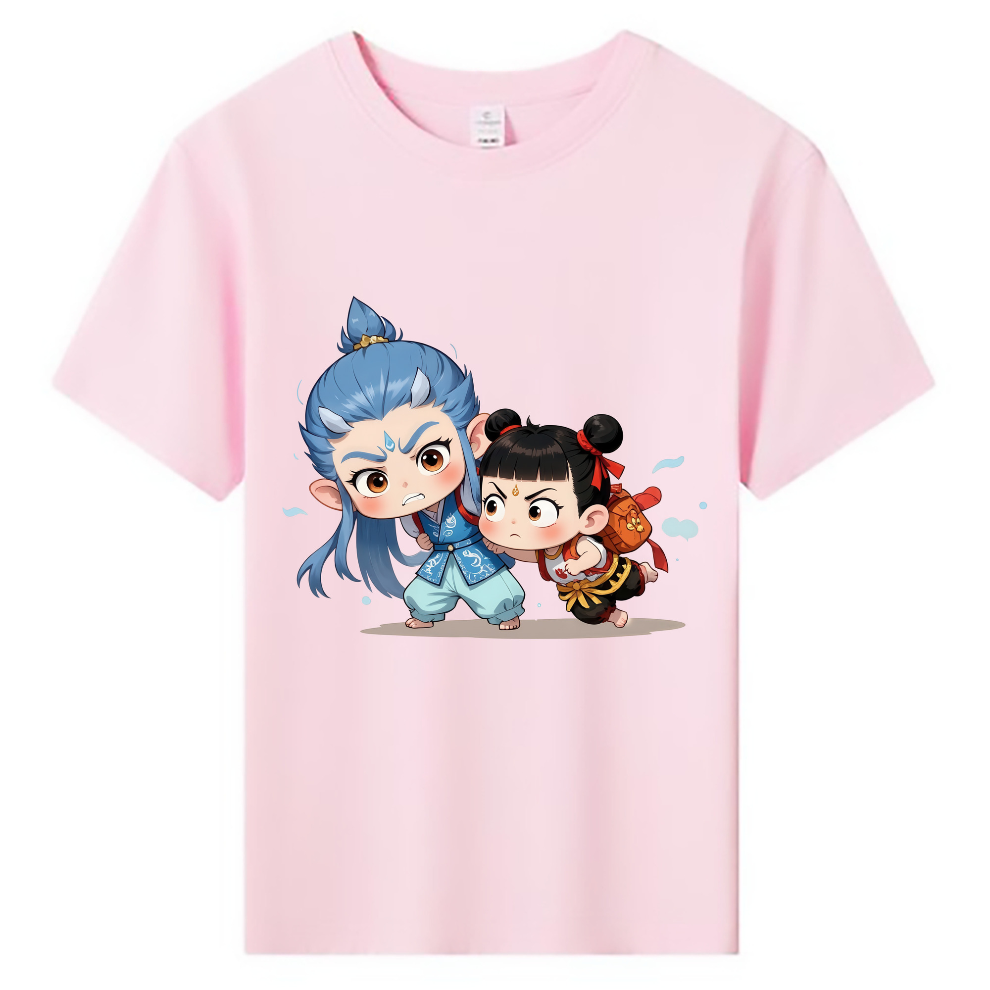 （画像用） Ne Zha 2 ナタ 魔童の大暴れ 綿100％キッズTシャツ（フロントプリント）