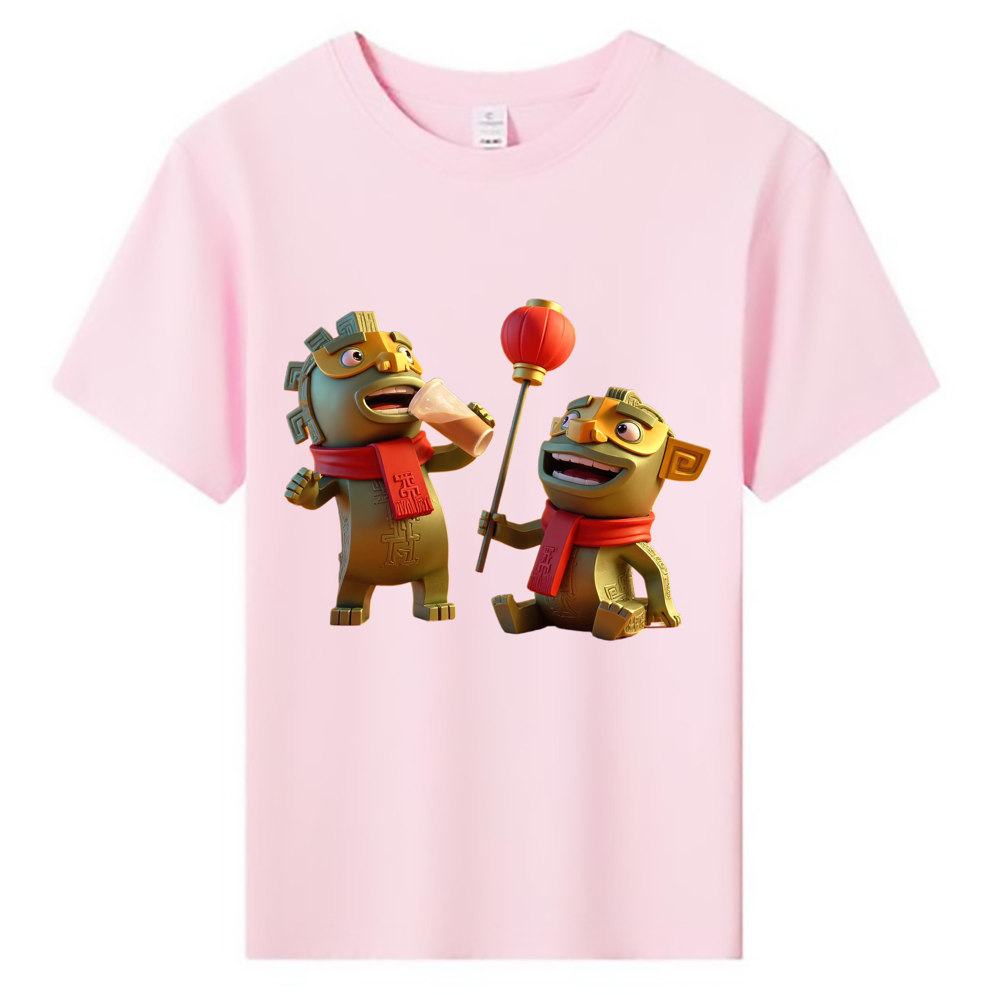 （画像用） Ne Zha 2 ナタ 魔童の大暴れ 綿100％キッズTシャツ（フロントプリント）