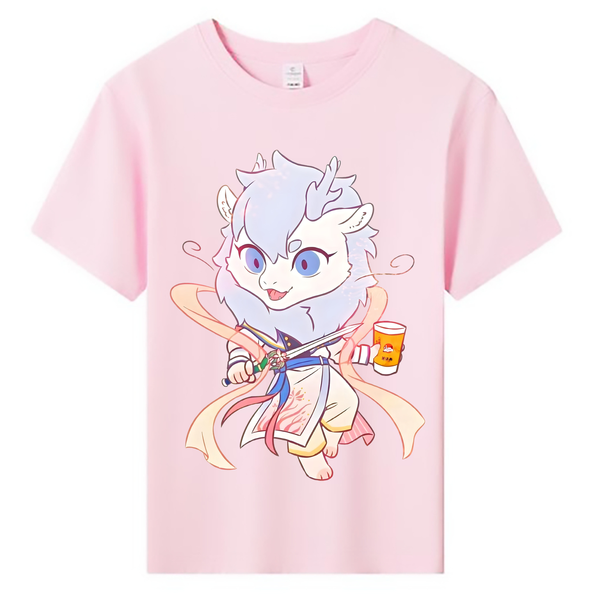 （画像用） Ne Zha 2 ナタ 魔童の大暴れ 綿100％キッズTシャツ（フロントプリント）
