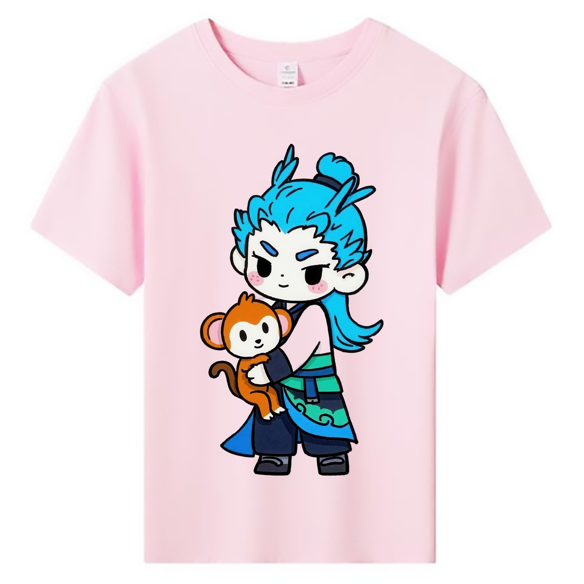 （画像用） Ne Zha 2 ナタ 魔童の大暴れ 綿100％キッズTシャツ（フロントプリント）
