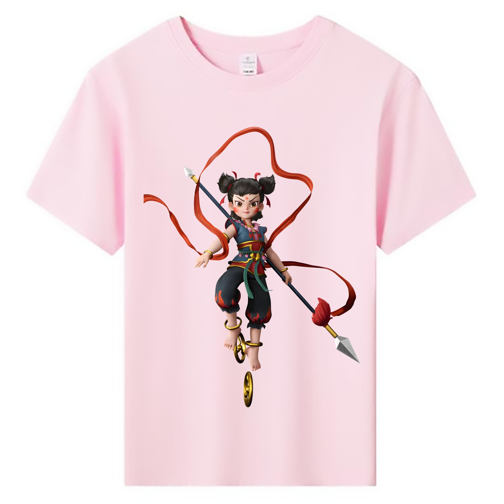 （画像用） Ne Zha 2 ナタ 魔童の大暴れ 綿100％キッズTシャツ（フロントプリント）