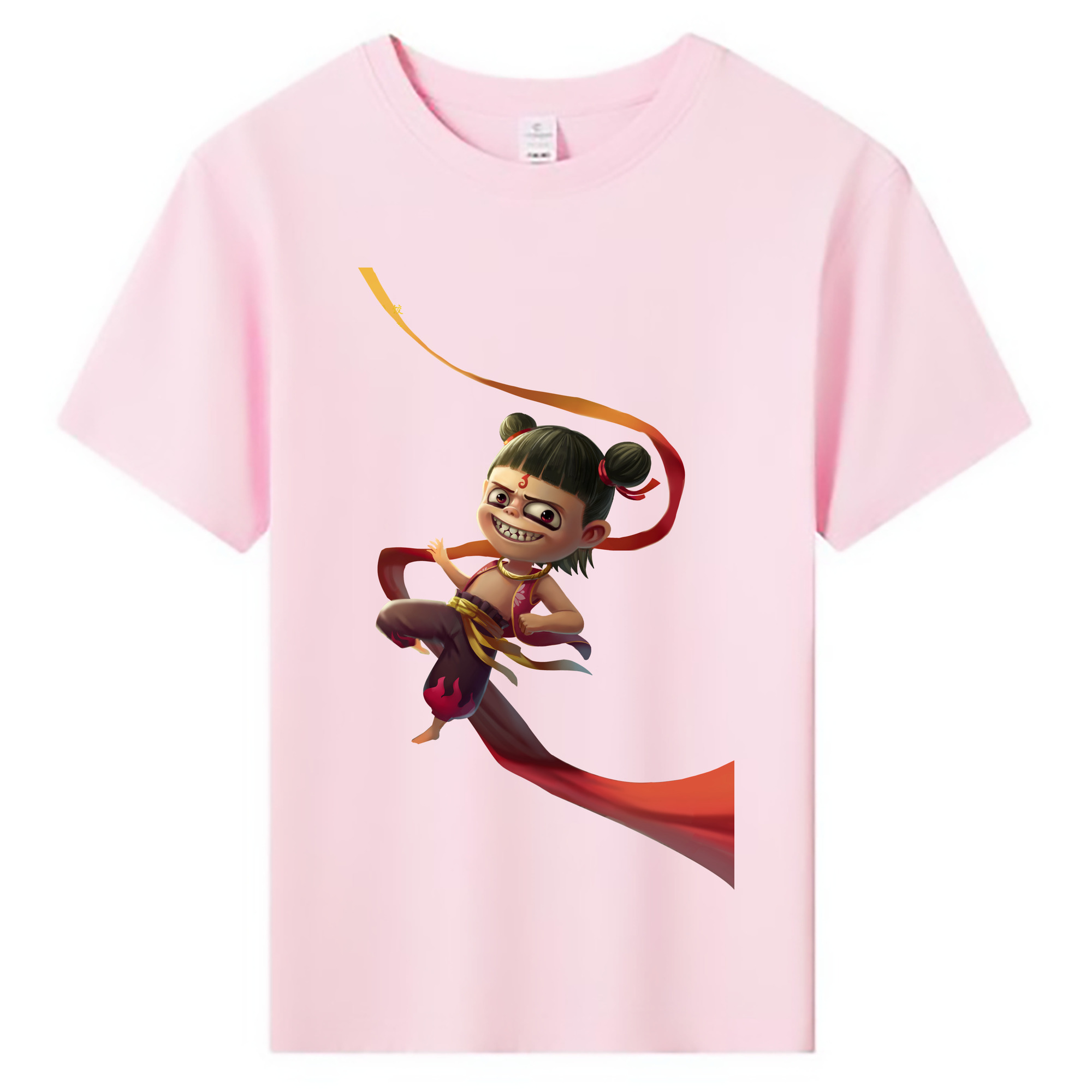 （画像用） Ne Zha 2 ナタ 魔童の大暴れ 綿100％キッズTシャツ（フロントプリント）