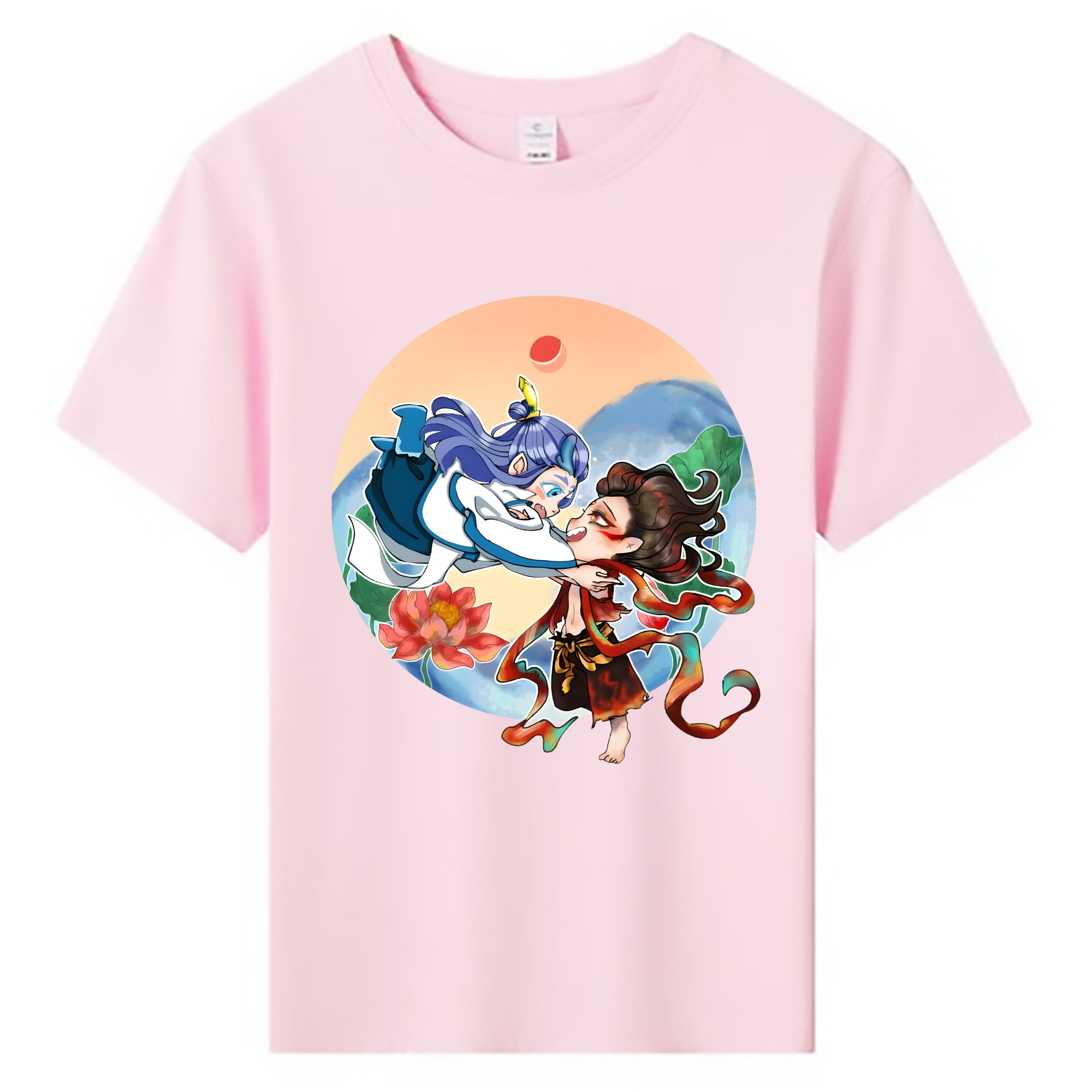 （画像用） Ne Zha 2 ナタ 魔童の大暴れ 綿100％キッズTシャツ（フロントプリント）