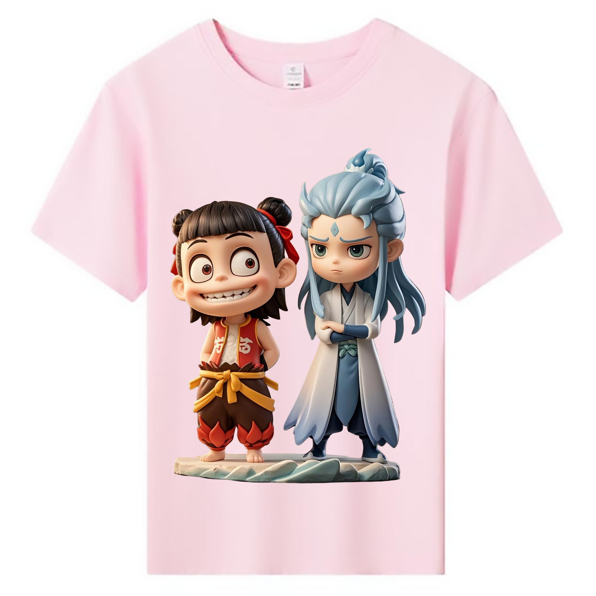 （画像用） Ne Zha 2 ナタ 魔童の大暴れ 綿100％キッズTシャツ（フロントプリント）