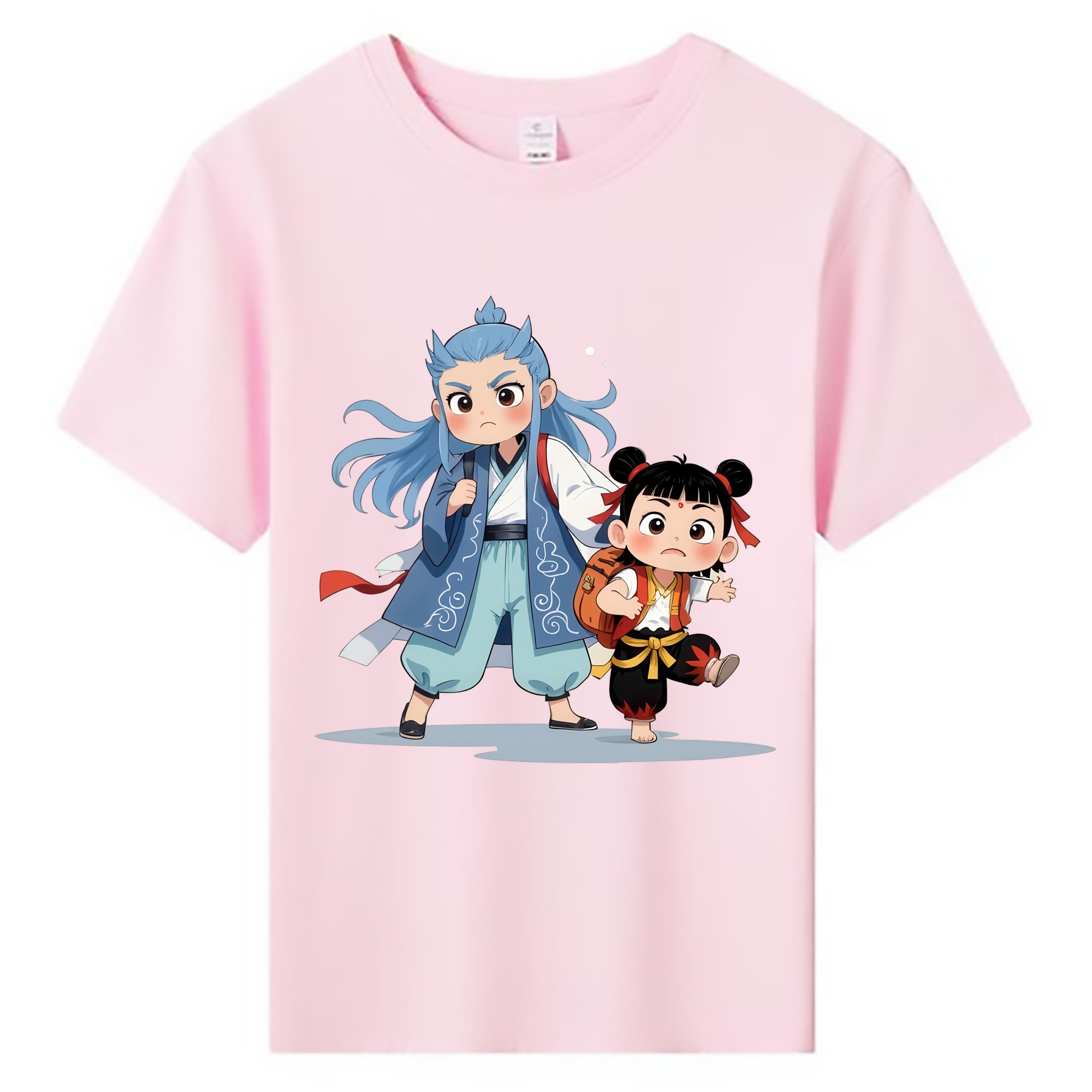 （画像用） Ne Zha 2 ナタ 魔童の大暴れ 綿100％キッズTシャツ（フロントプリント）