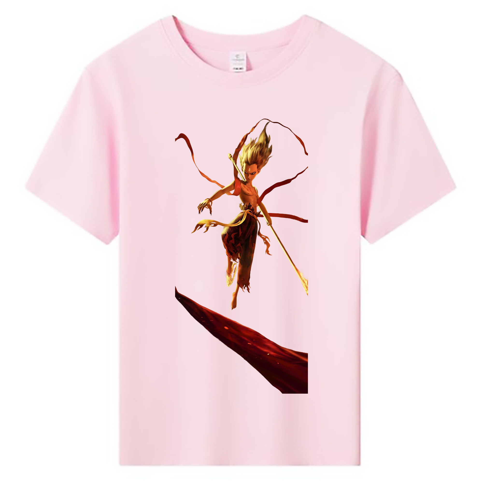 （画像用） Ne Zha 2 ナタ 魔童の大暴れ 綿100％キッズTシャツ（フロントプリント）