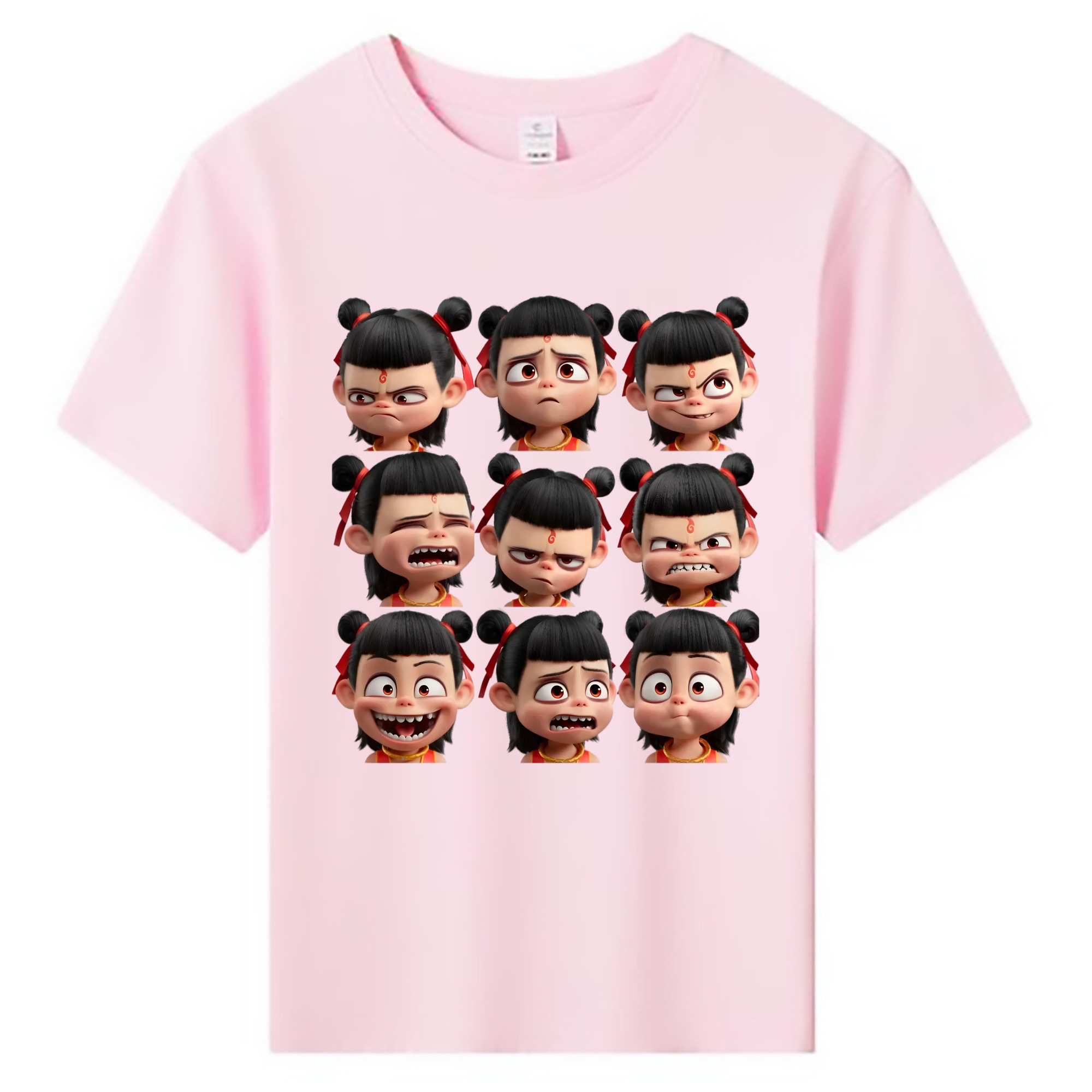 （画像用） Ne Zha 2 ナタ 魔童の大暴れ 綿100％キッズTシャツ（フロントプリント）