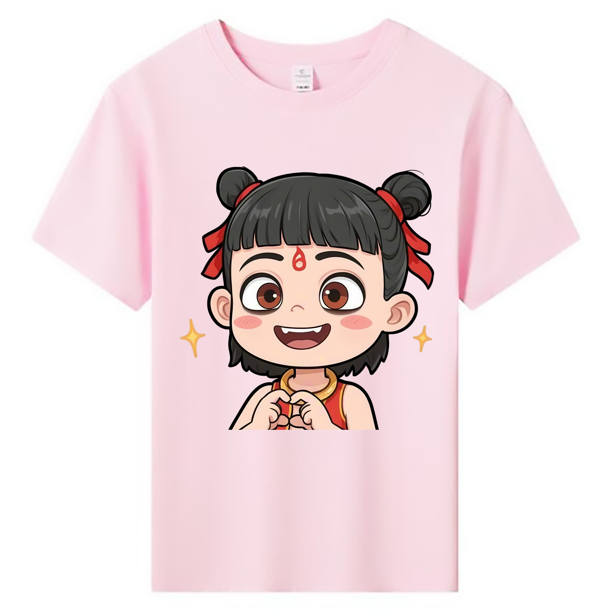（画像用） Ne Zha 2 ナタ 魔童の大暴れ 綿100％キッズTシャツ（フロントプリント）